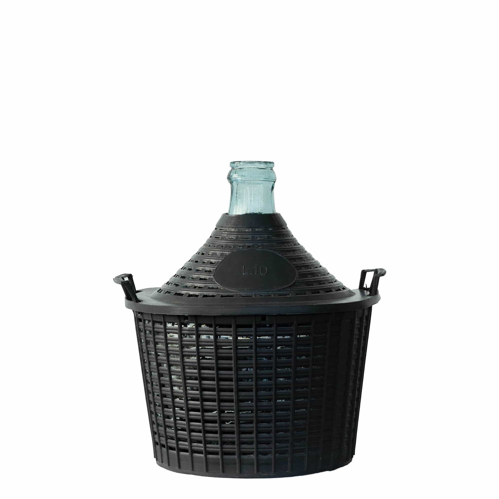 10 l ballongflaska smal hals, glas, mynning: påklämningslock