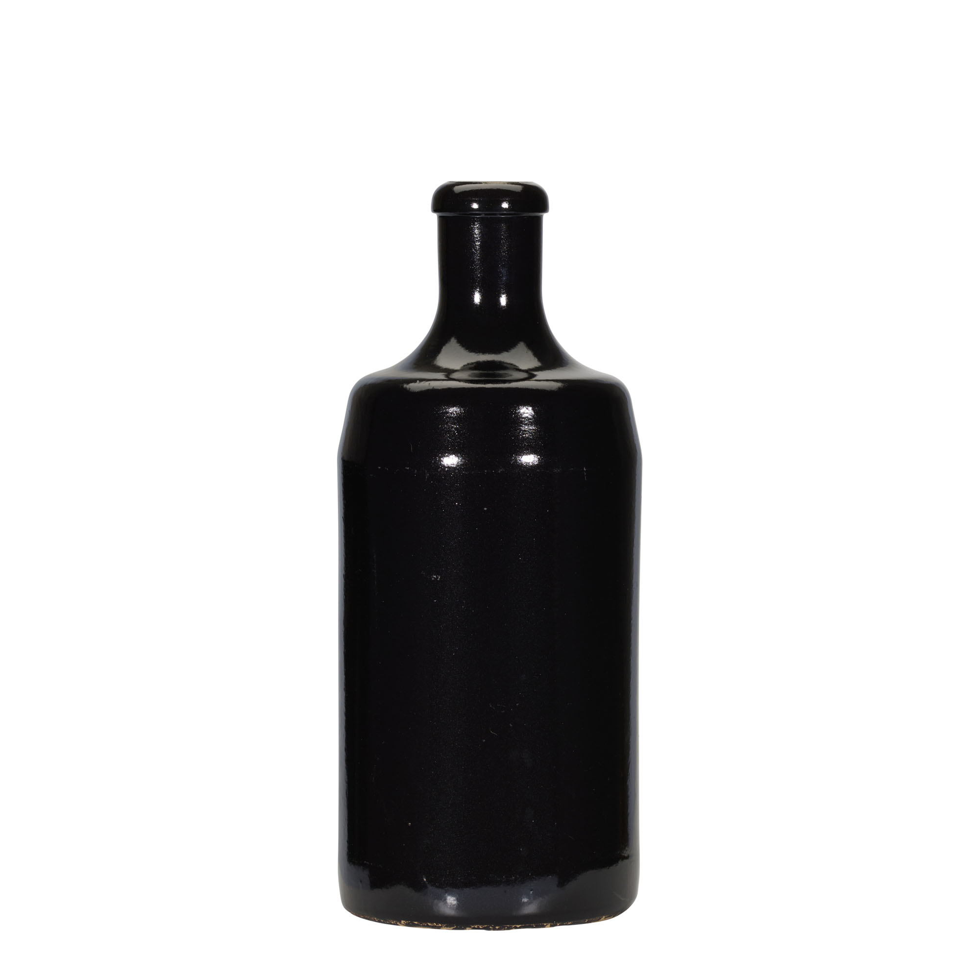 700 ml lerkrus 'Calvados', stengods, svart, mynning: kork