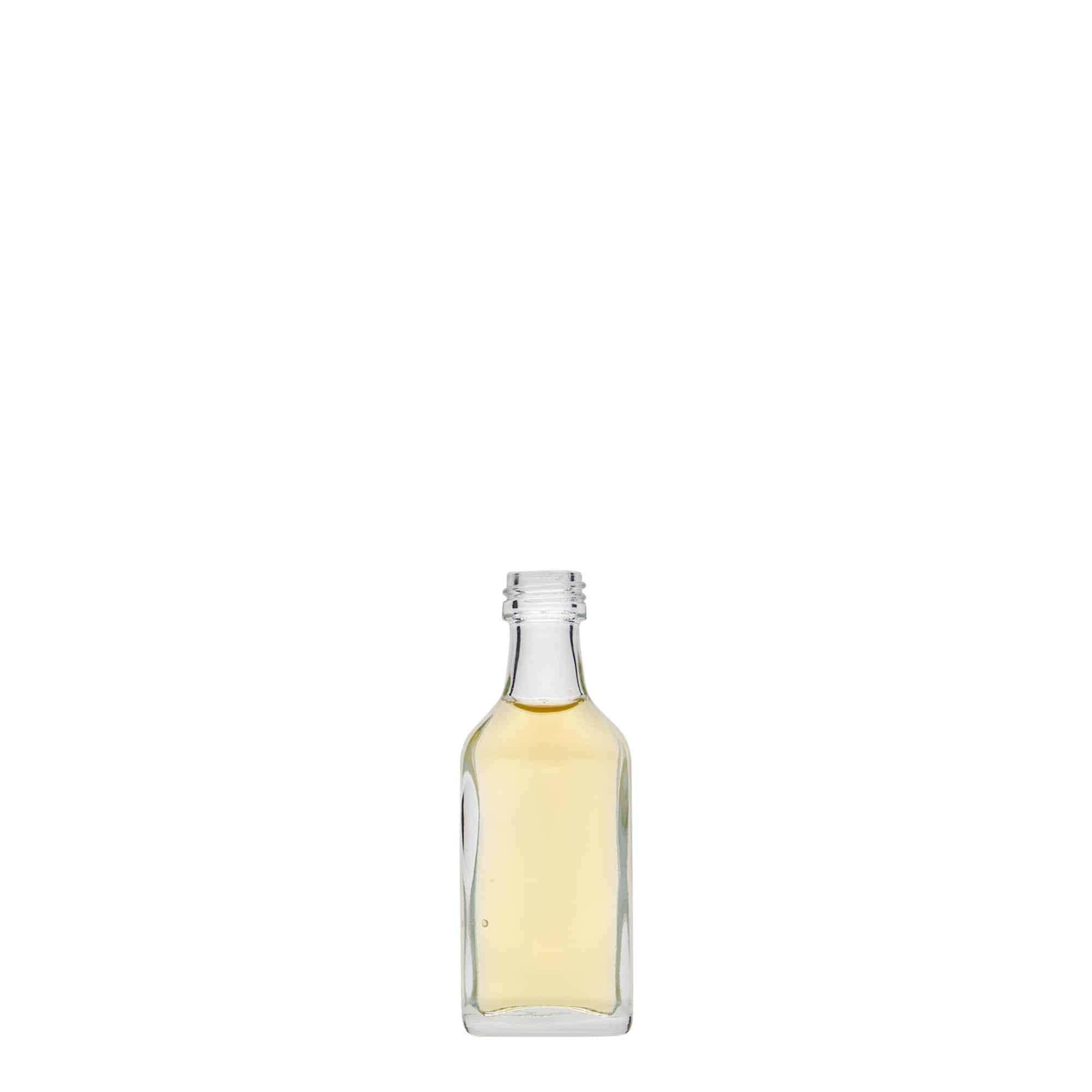 20 ml fickplunta, rektangulär, glas, mynning: PP 18