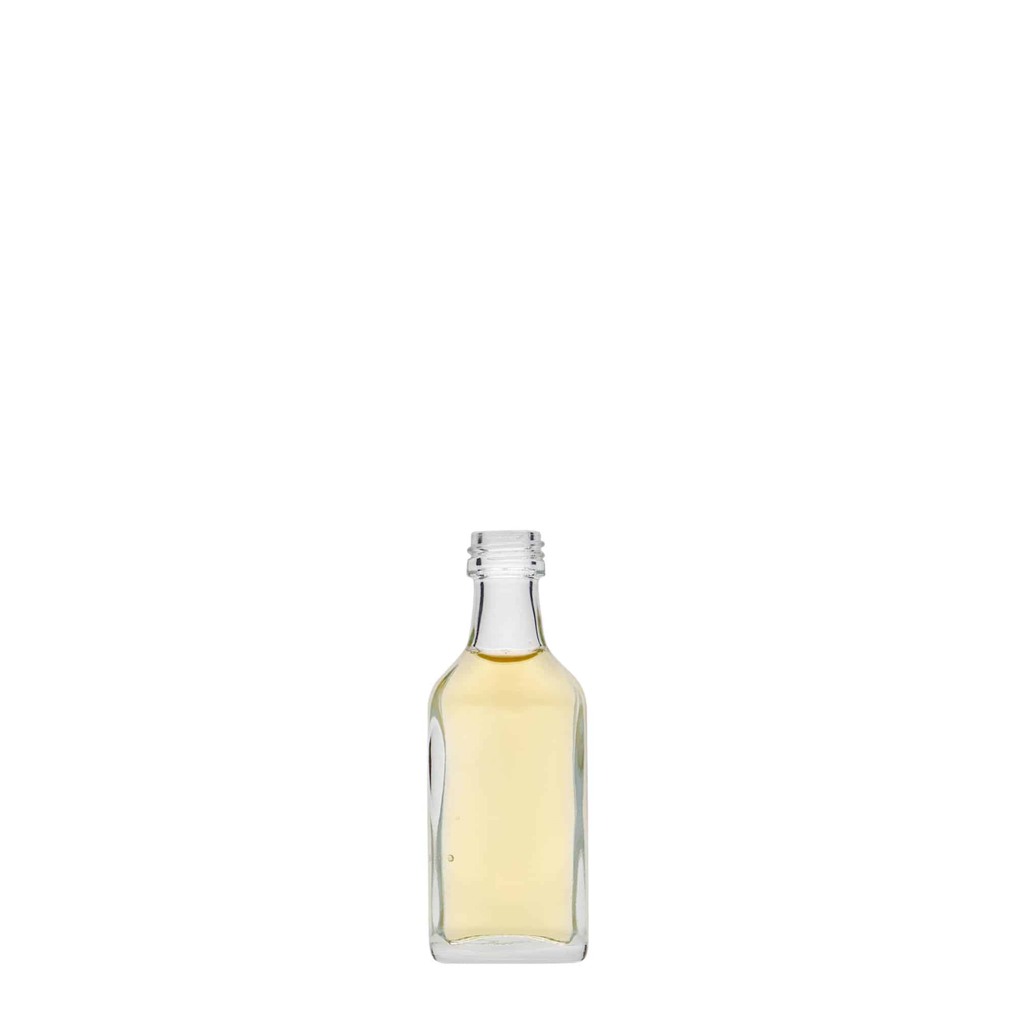 20 ml fickflaska, rektangulär, glas, öppning: PP 18 20 ml fickflaska, rektangulär, glas, öppning: PP 18