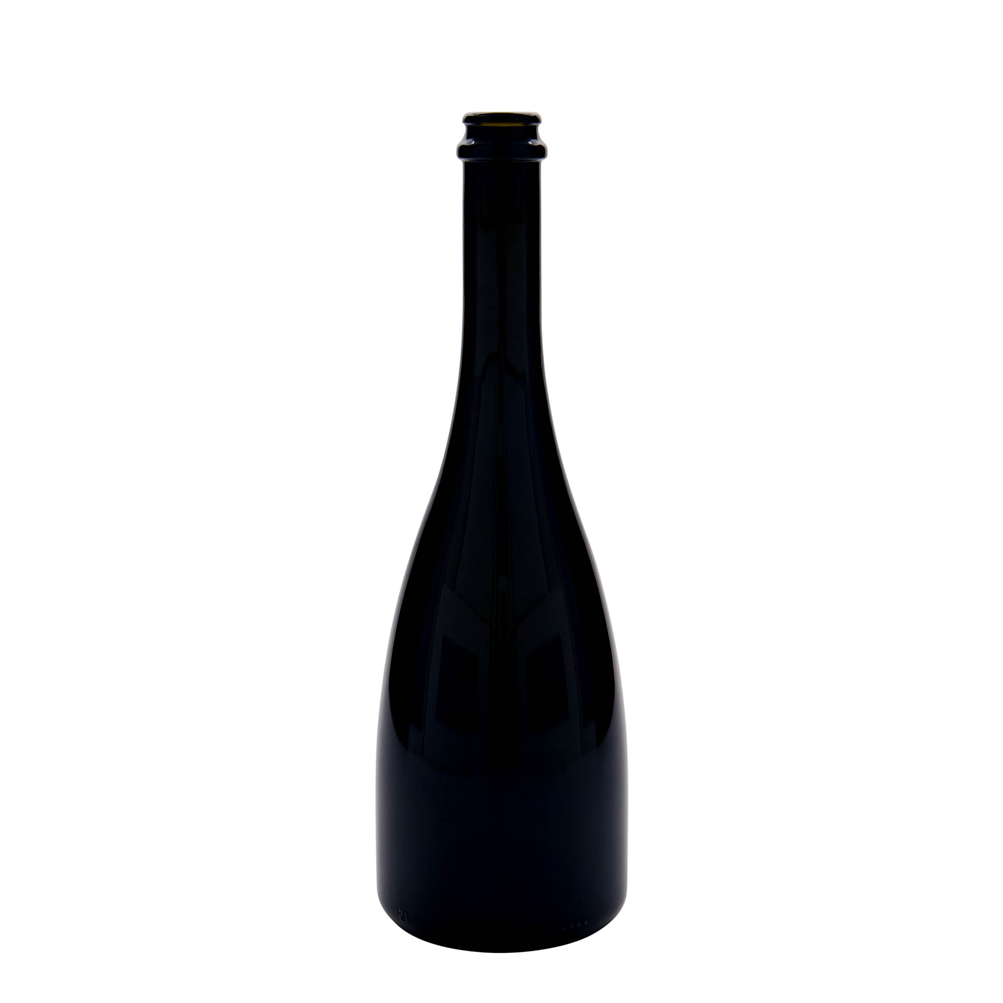 750 ml öl-/champagneflaska 'Tosca', glas, antikgrön, öppning: kapsyl