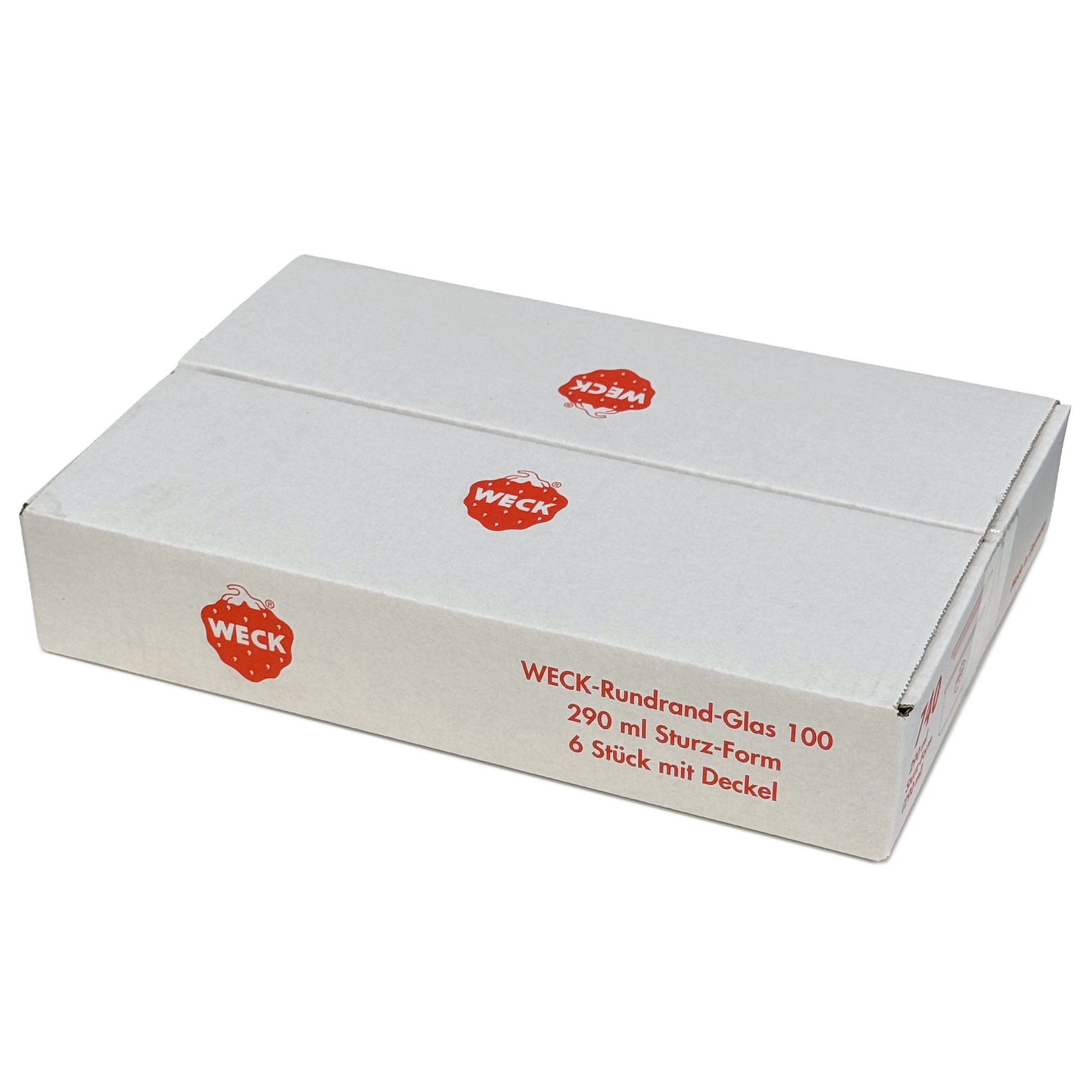 6x 290 ml platt WECK-störtglas med glaslock RR 100