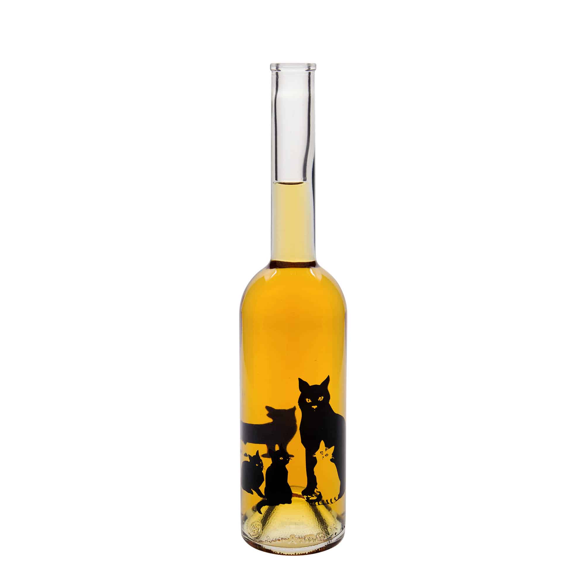 500 ml glasflaska 'Opera', motiv: katter, mynning: kork