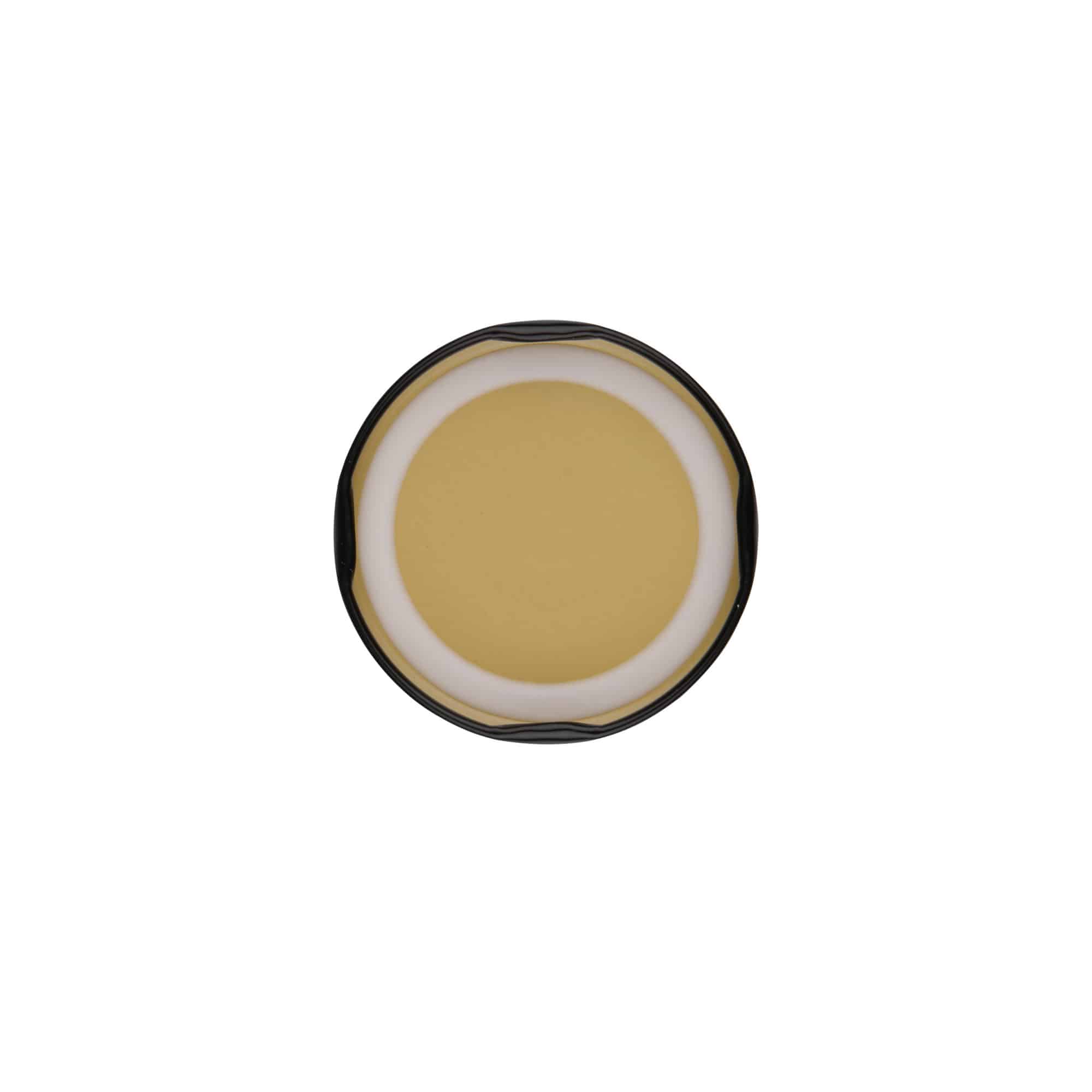 Twist-off-lock, plåt, svart, för öppning: TO 58 Twist-off-lock, plåt, svart, för öppning: TO 58