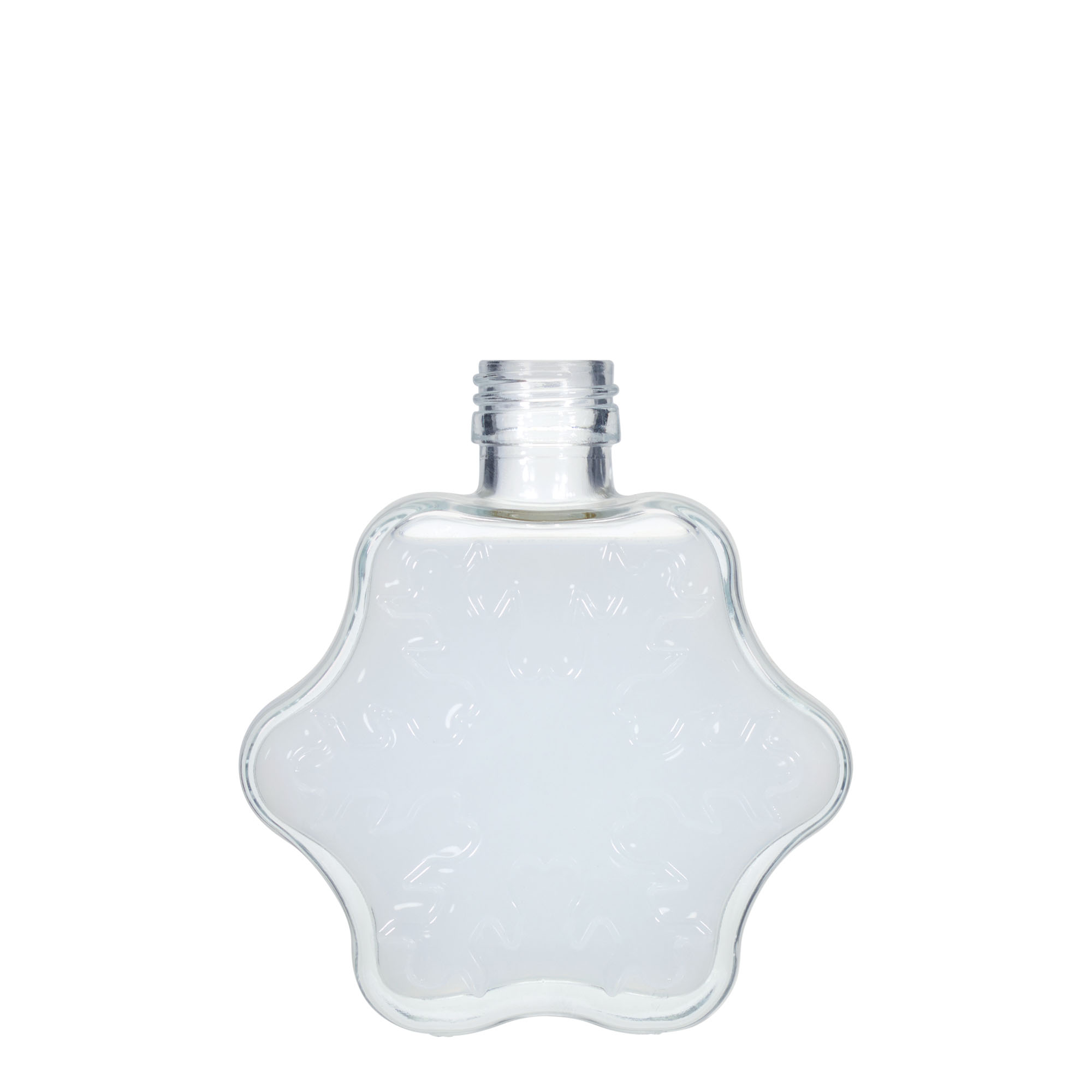 200 ml glasflaska 'Snöflinga', öppning: PP 28