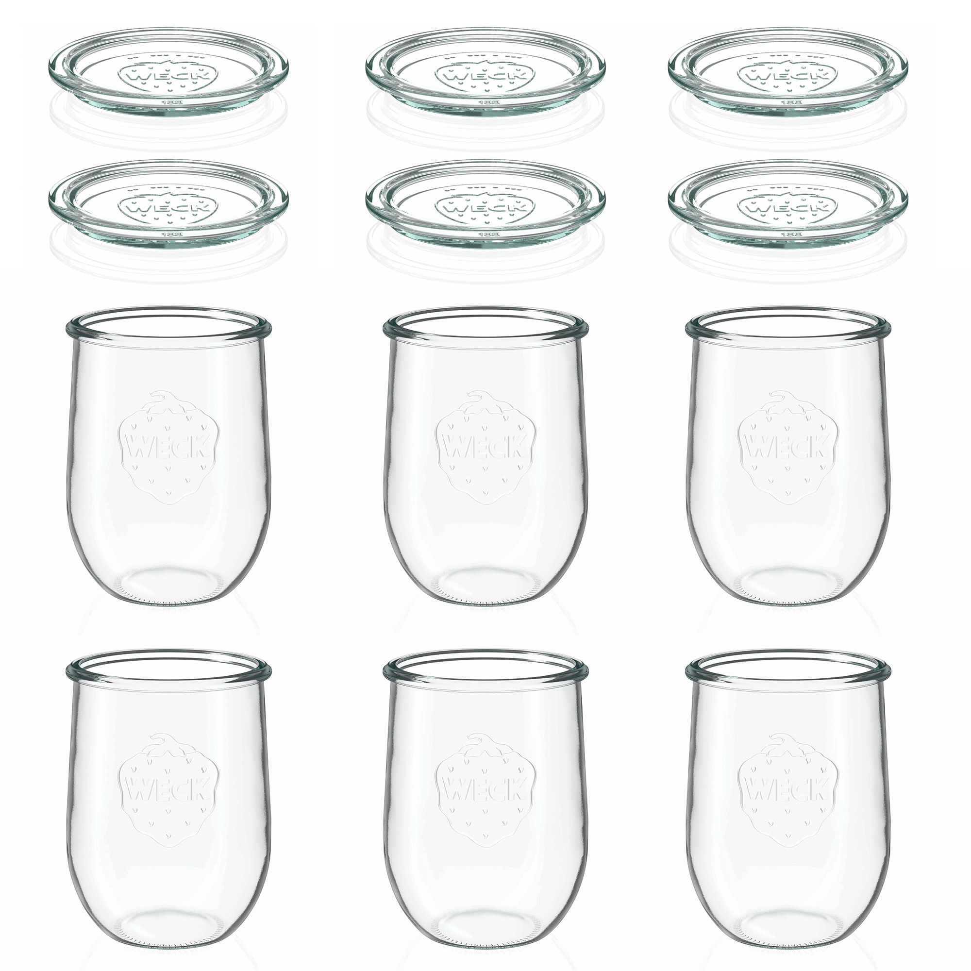 6x 1050 ml WECK-tulpanburk med glaslock RR 100