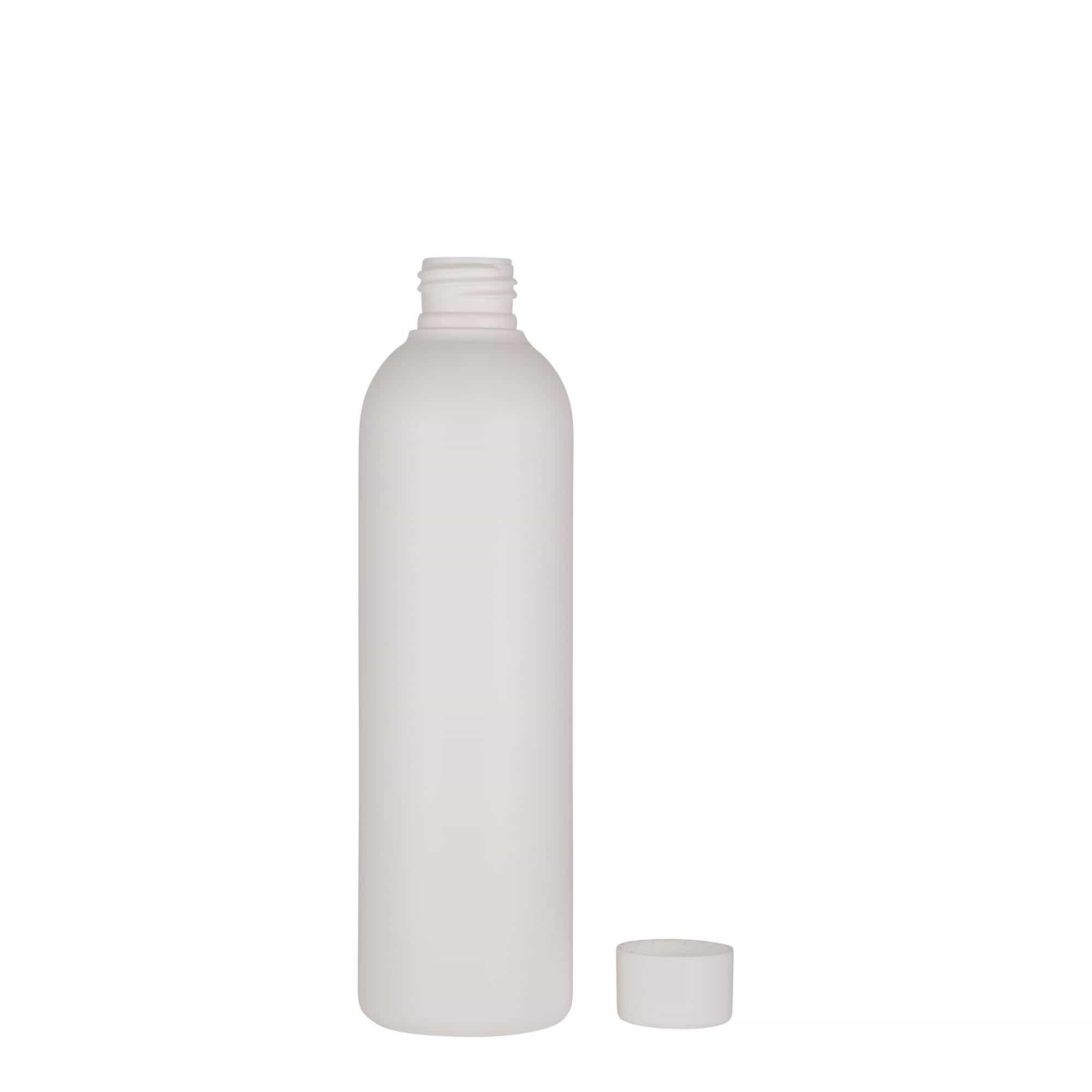 250 ml plastflaska 'Tuffy', HDPE, vit, öppning: 24/410