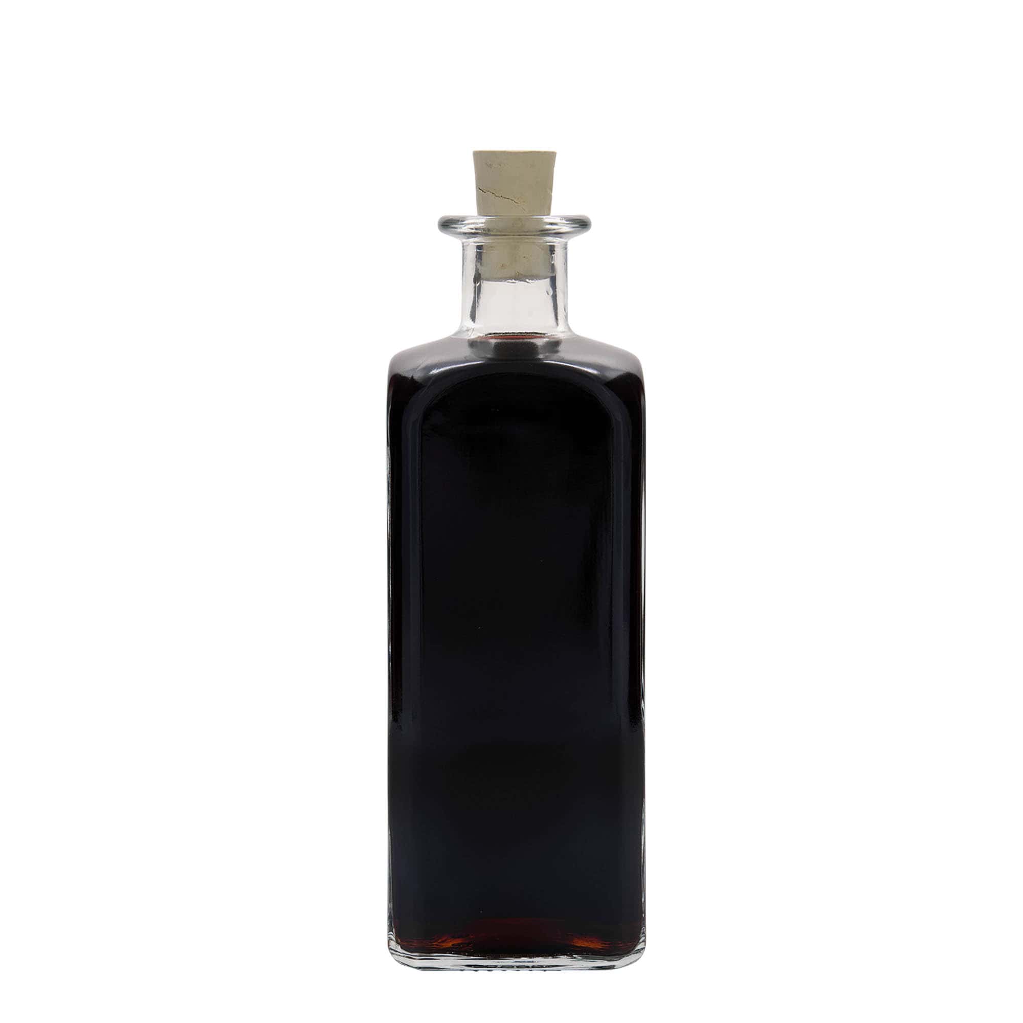 500 ml glasflaska Apotheker Carré, kvadratisk, öppning: kork