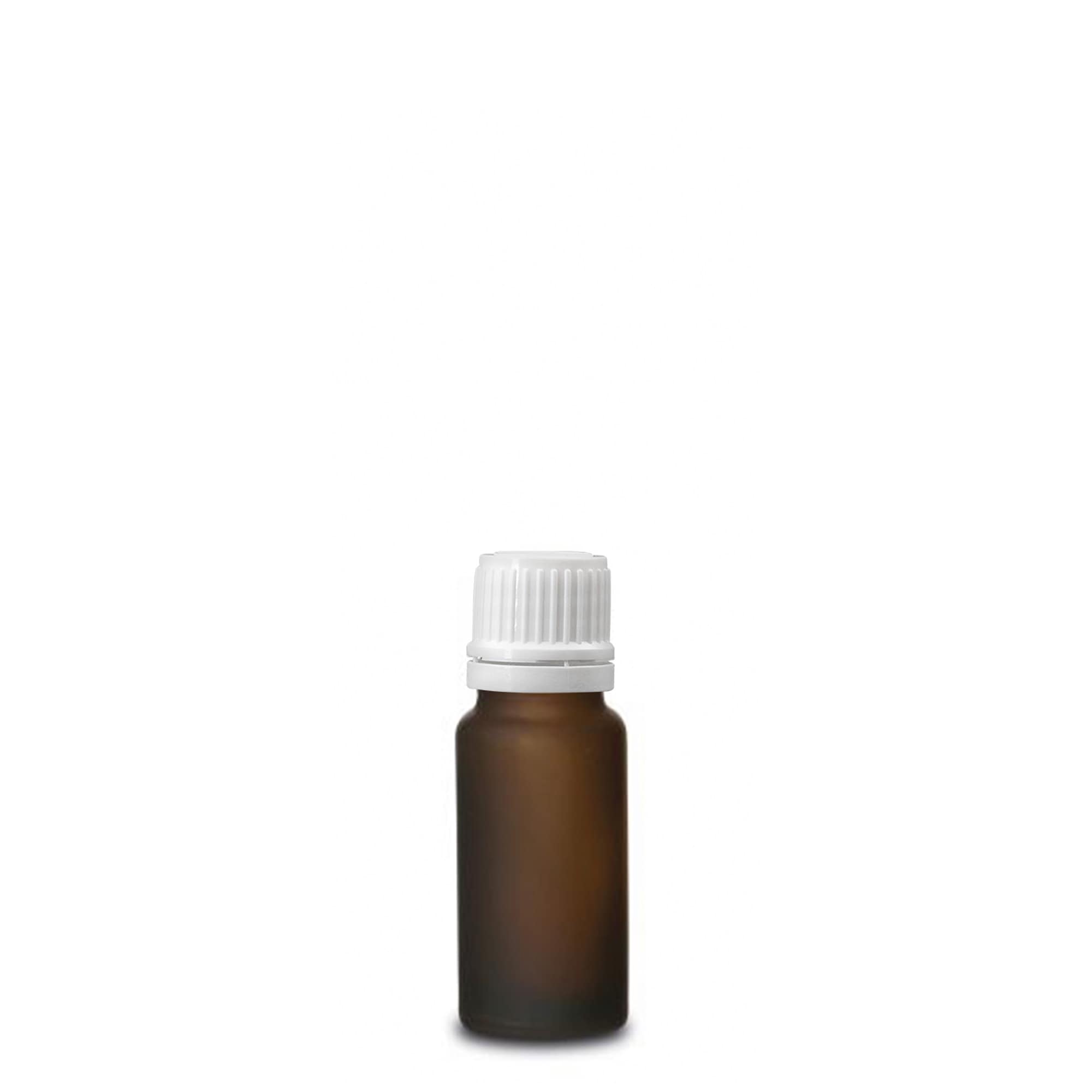 10 ml medicinflaska, glas, brunt frostat, mynning: DIN 18
