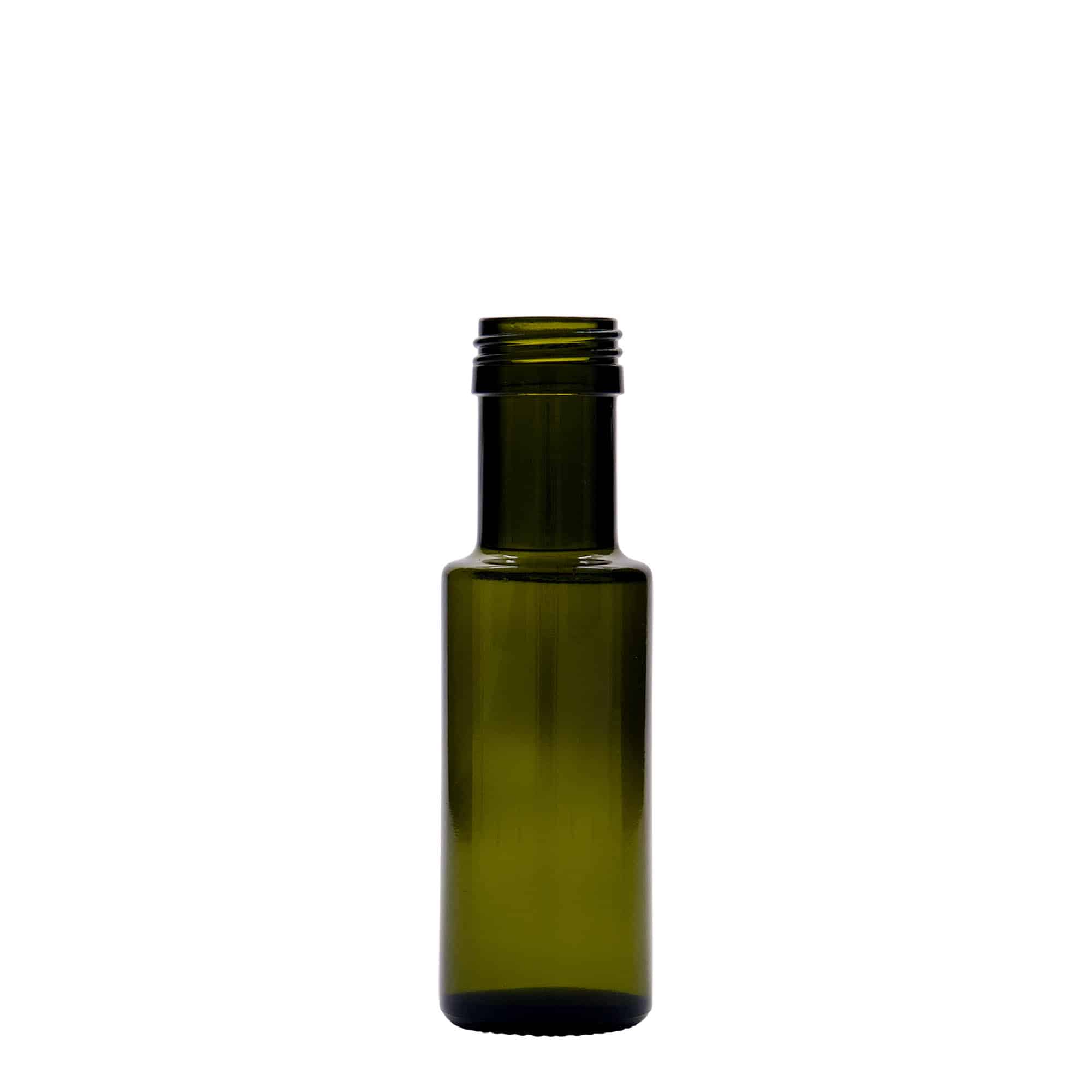 100 ml glasflaska 'Dorica', antikgrön, mynning: PP 31,5