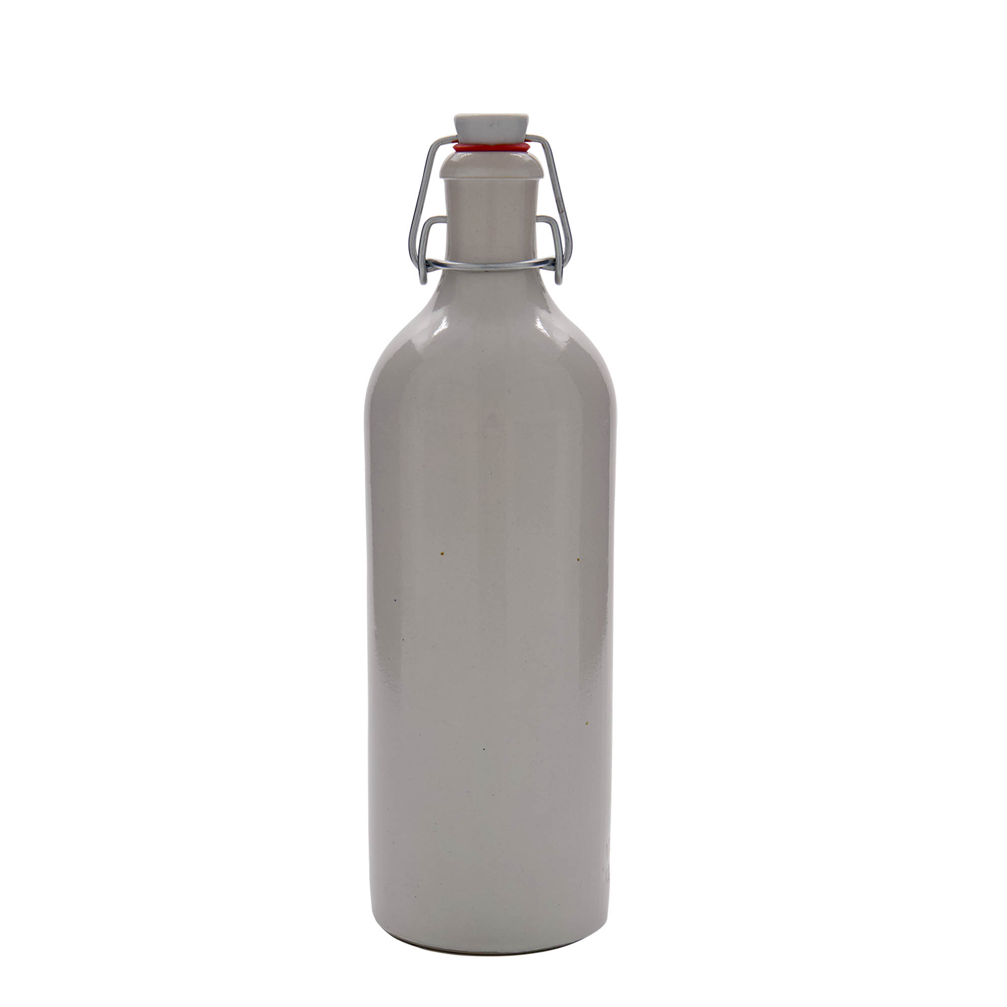 750 ml lerkrus, stengods, vitt, öppning: bygelstängning