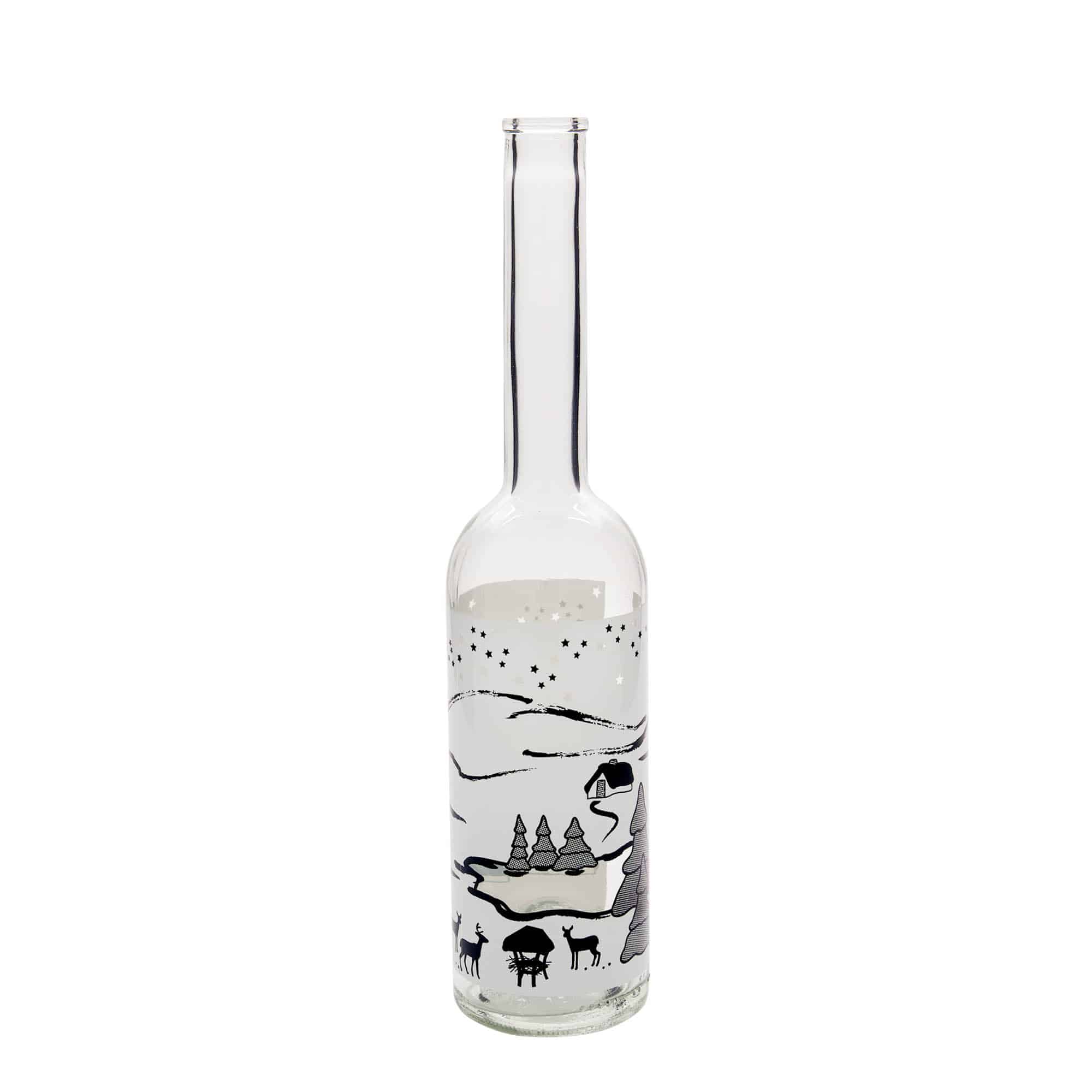 500 ml glasflaska 'Opera', motiv: Wintertraum-Bianco, mynning: kork