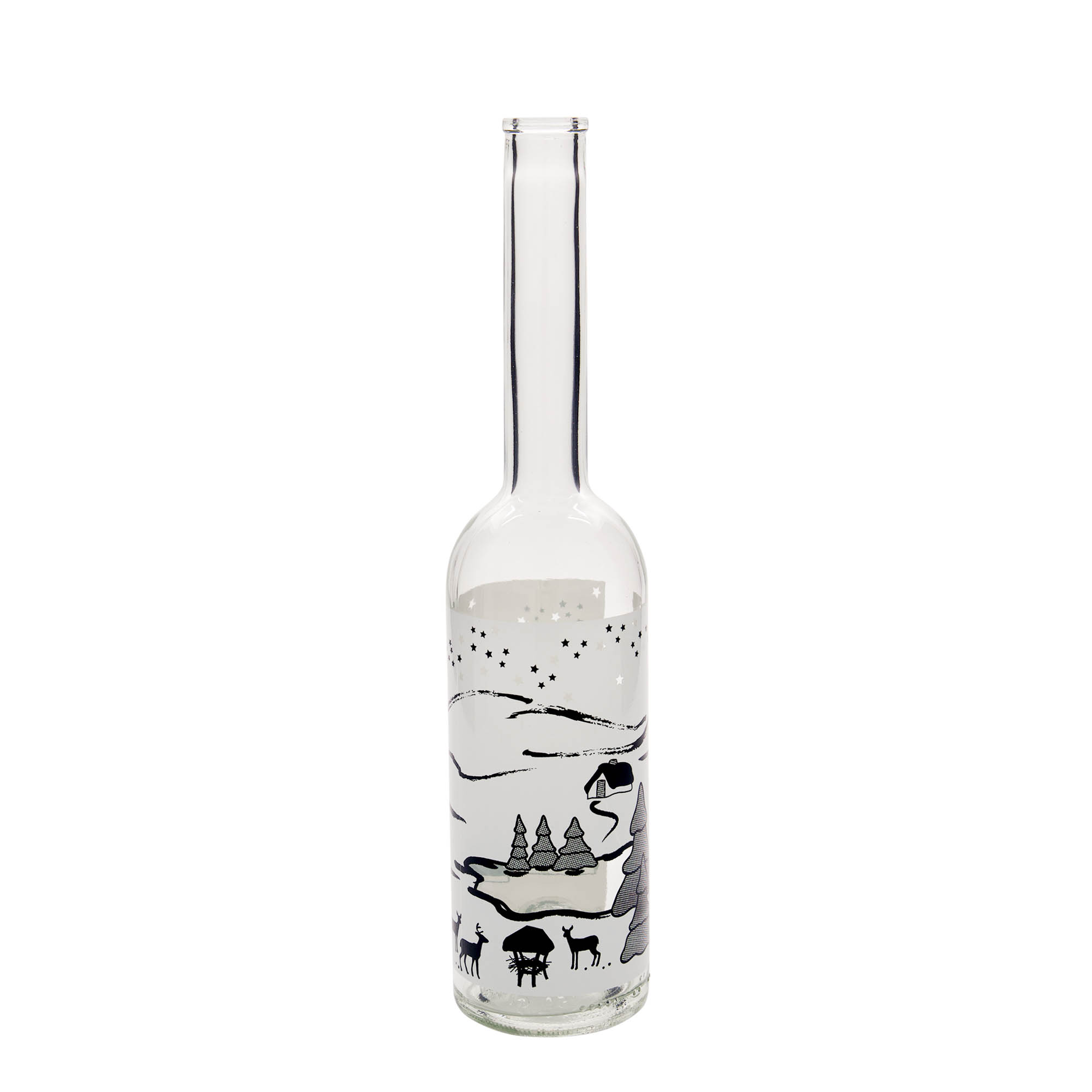 500 ml glasflaska 'Opera', motiv: Wintertraum-Bianco, mynning: kork