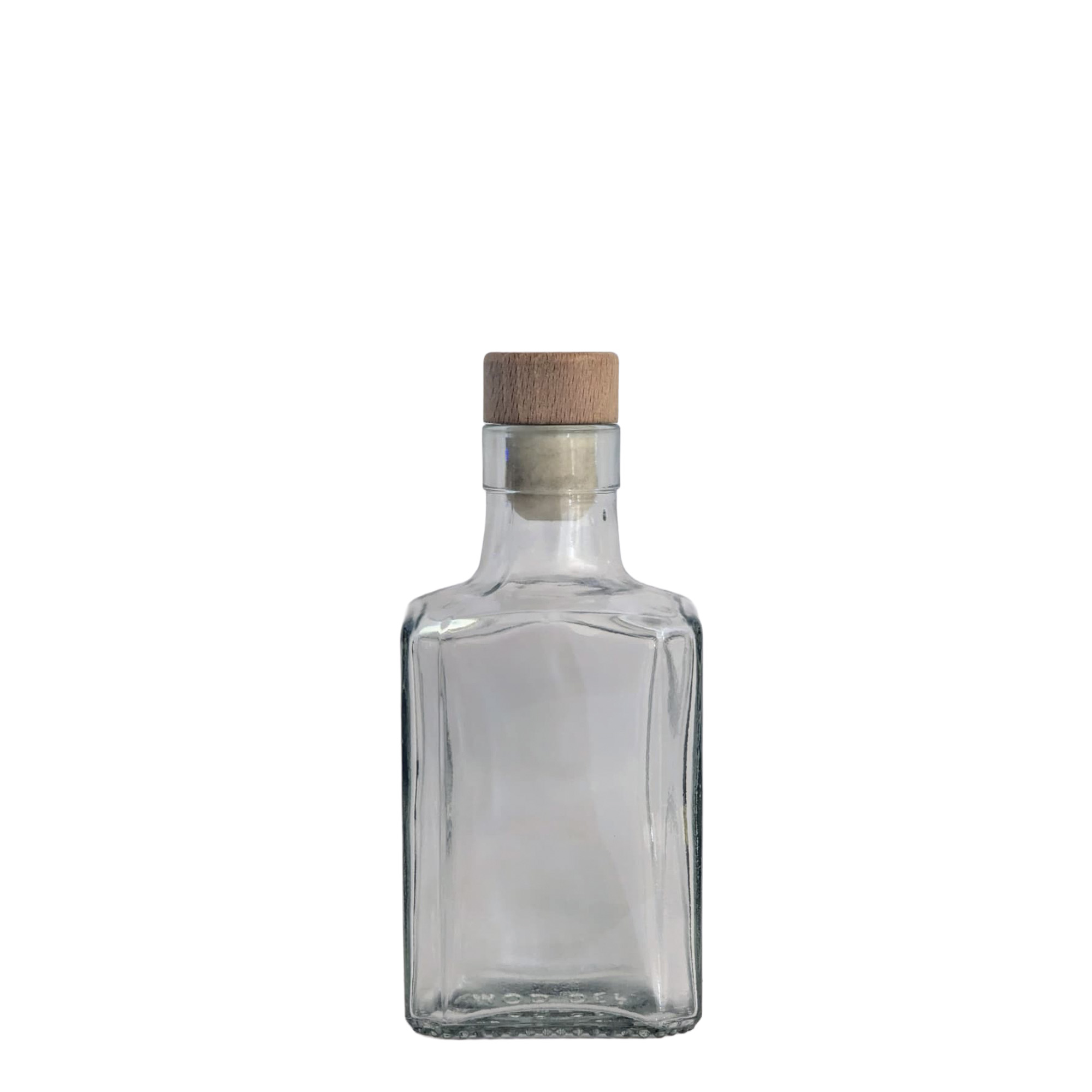 250 ml glasflaska 'Decanter Quadro Oberband', kvadratisk, öppning: kork
