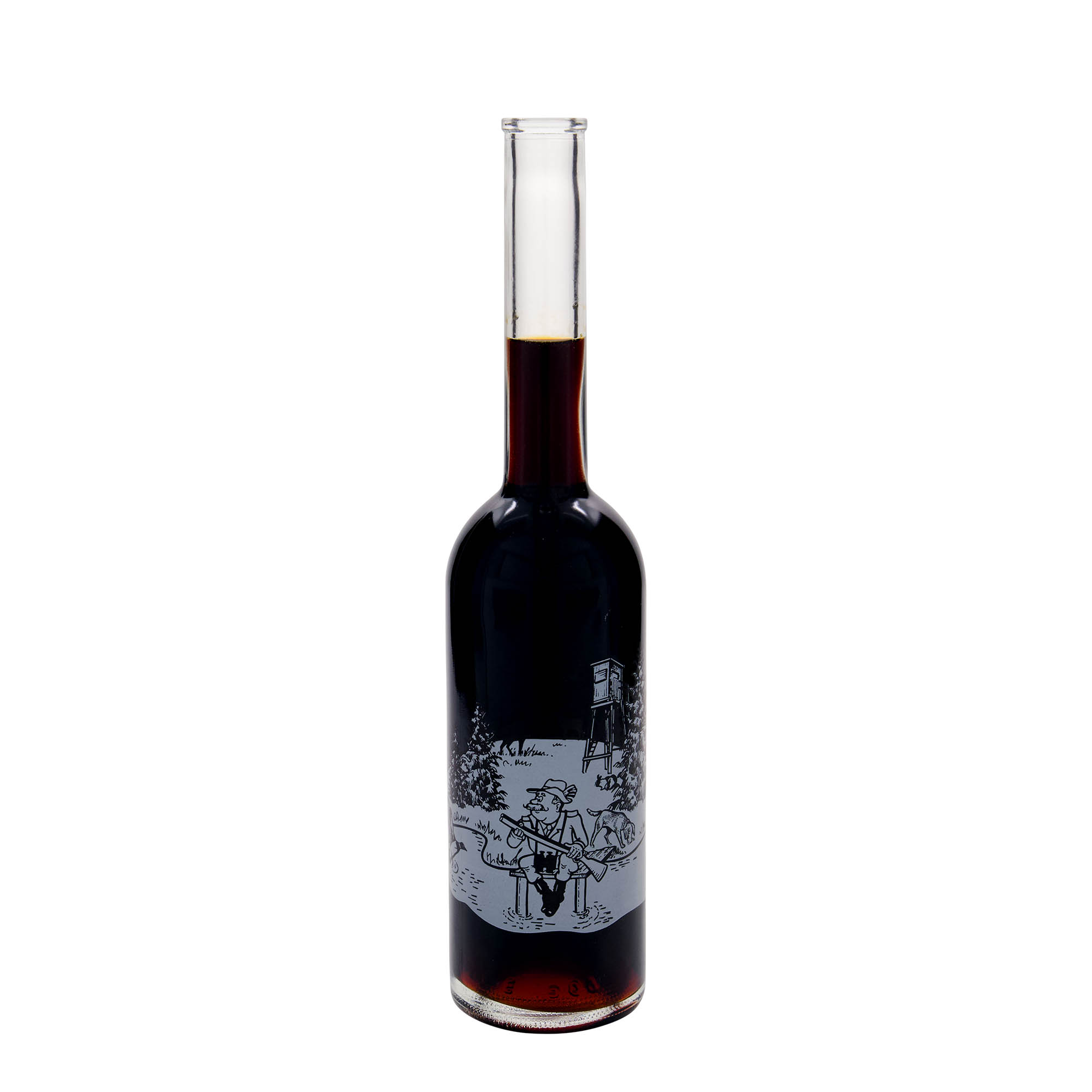 500 ml glasflaska 'Opera', motiv: Jägare, öppning: kork