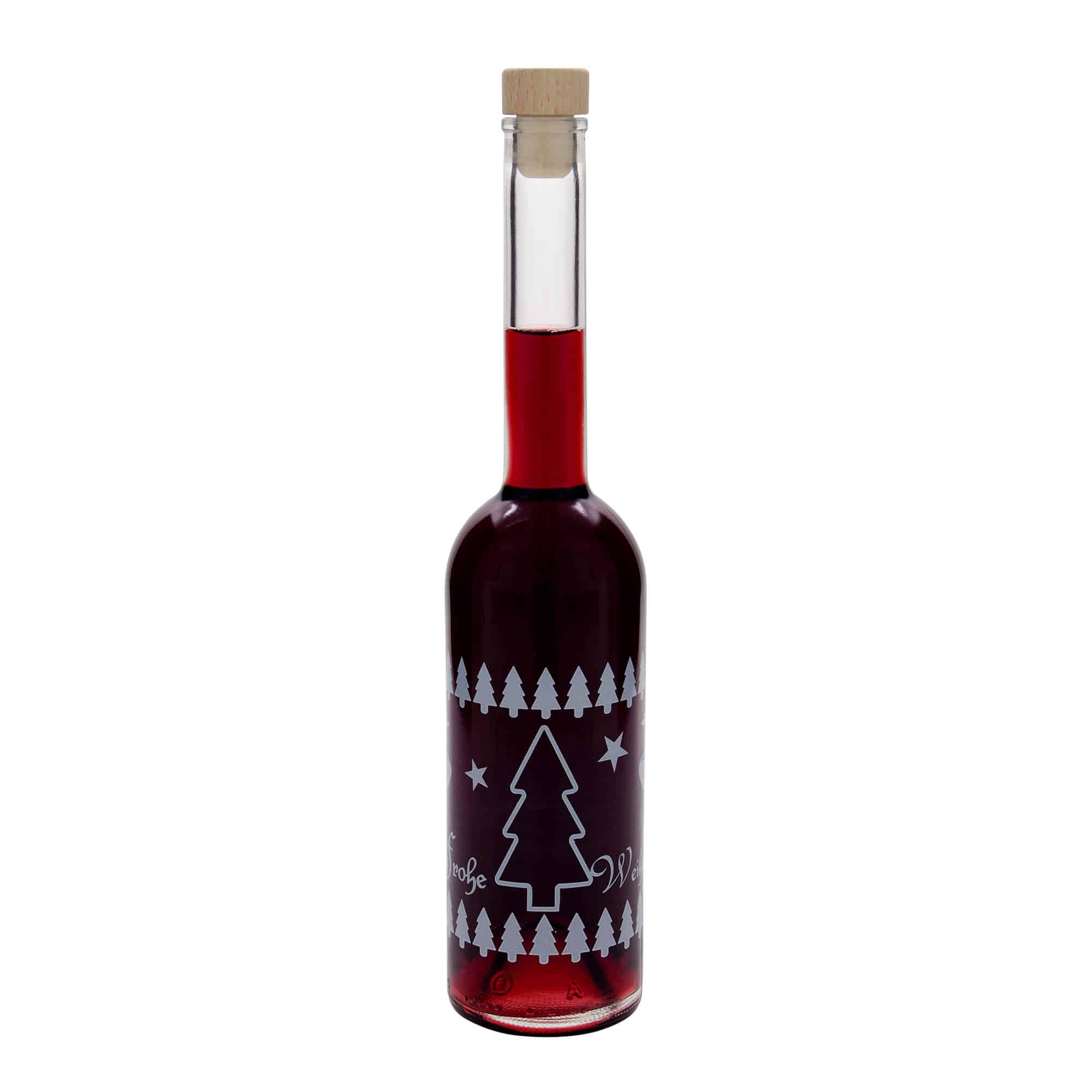 500 ml glasflaska 'Opera', motiv: Klassisk jul, mynning: kork