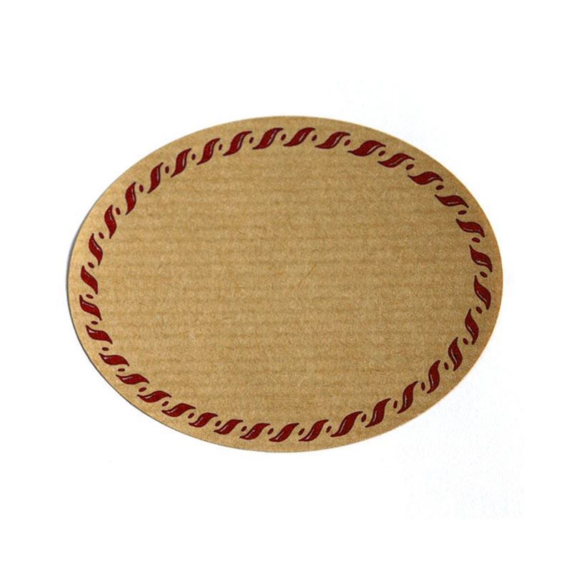 Naturetikett 'Dekorkant', oval, papper, röd-brun Naturetikett 'Dekorkant', oval, papper, röd-brun