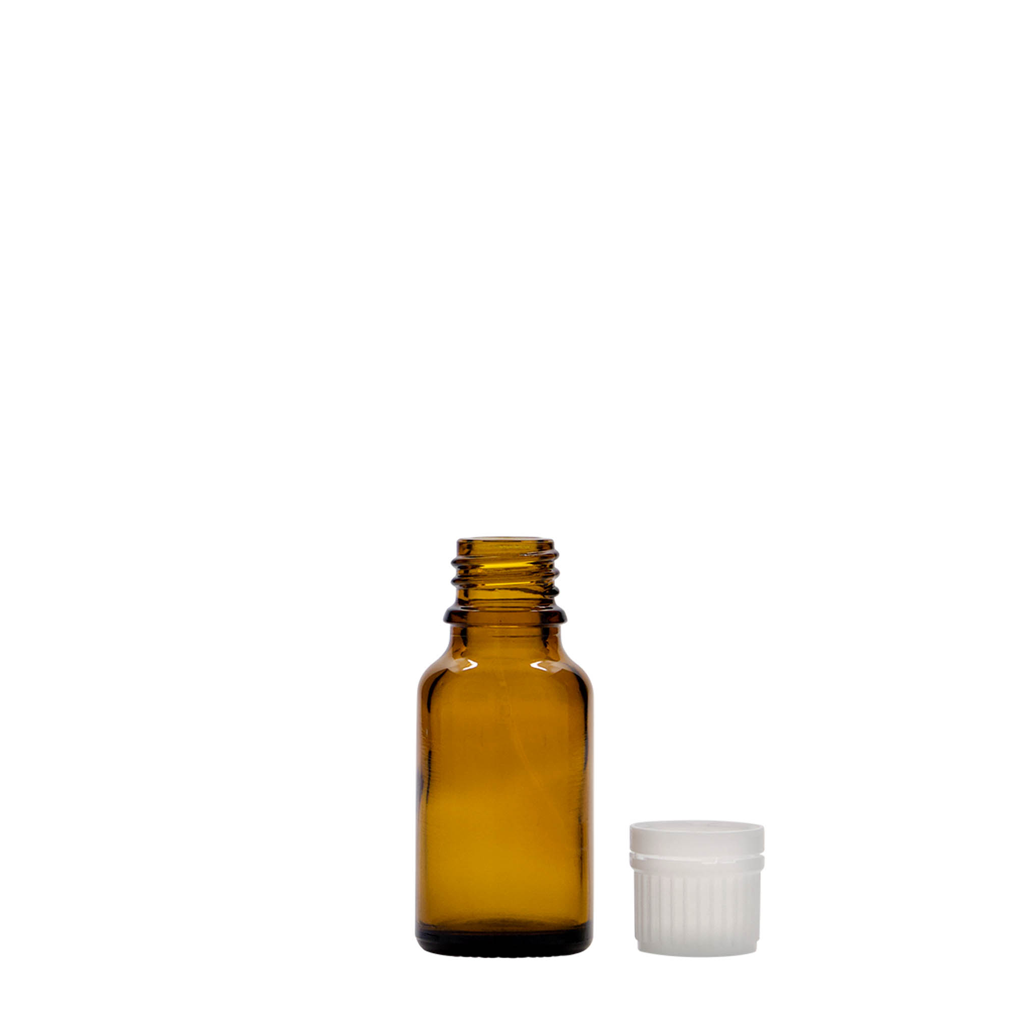 15 ml medicinflaska, glas, brun, öppning: DIN 18