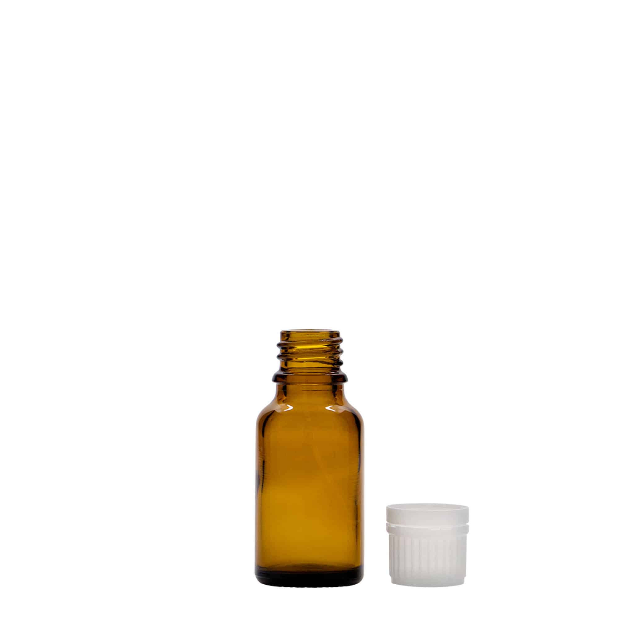 15 ml medicinflaska, glas, brun, öppning: DIN 18