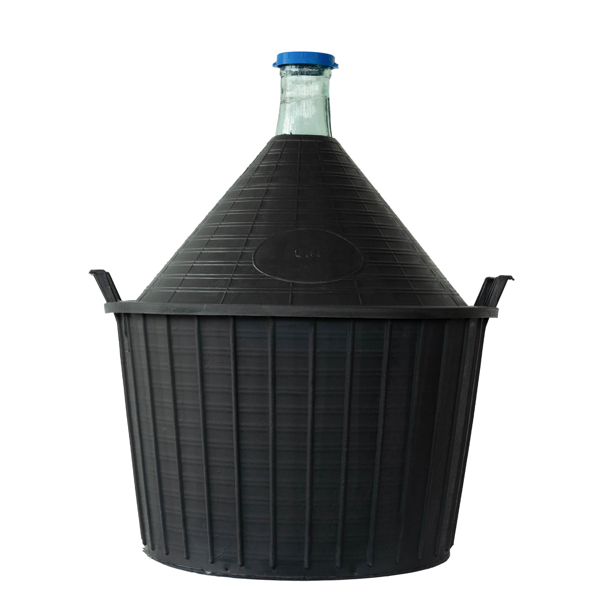 54 l ballongflaska med smal hals, glas, mynning: påklämningslock 54 l ballongflaska med smal hals, glas, mynning: påklämningslock