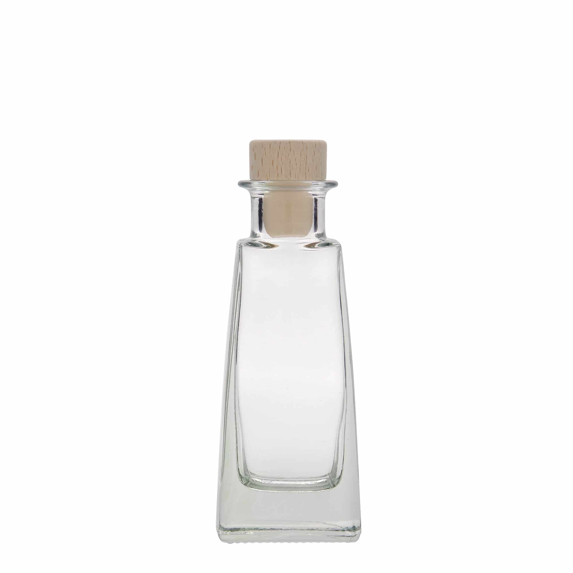 100 ml glasflaska 'Timmy', rektangulär, mynning: kork