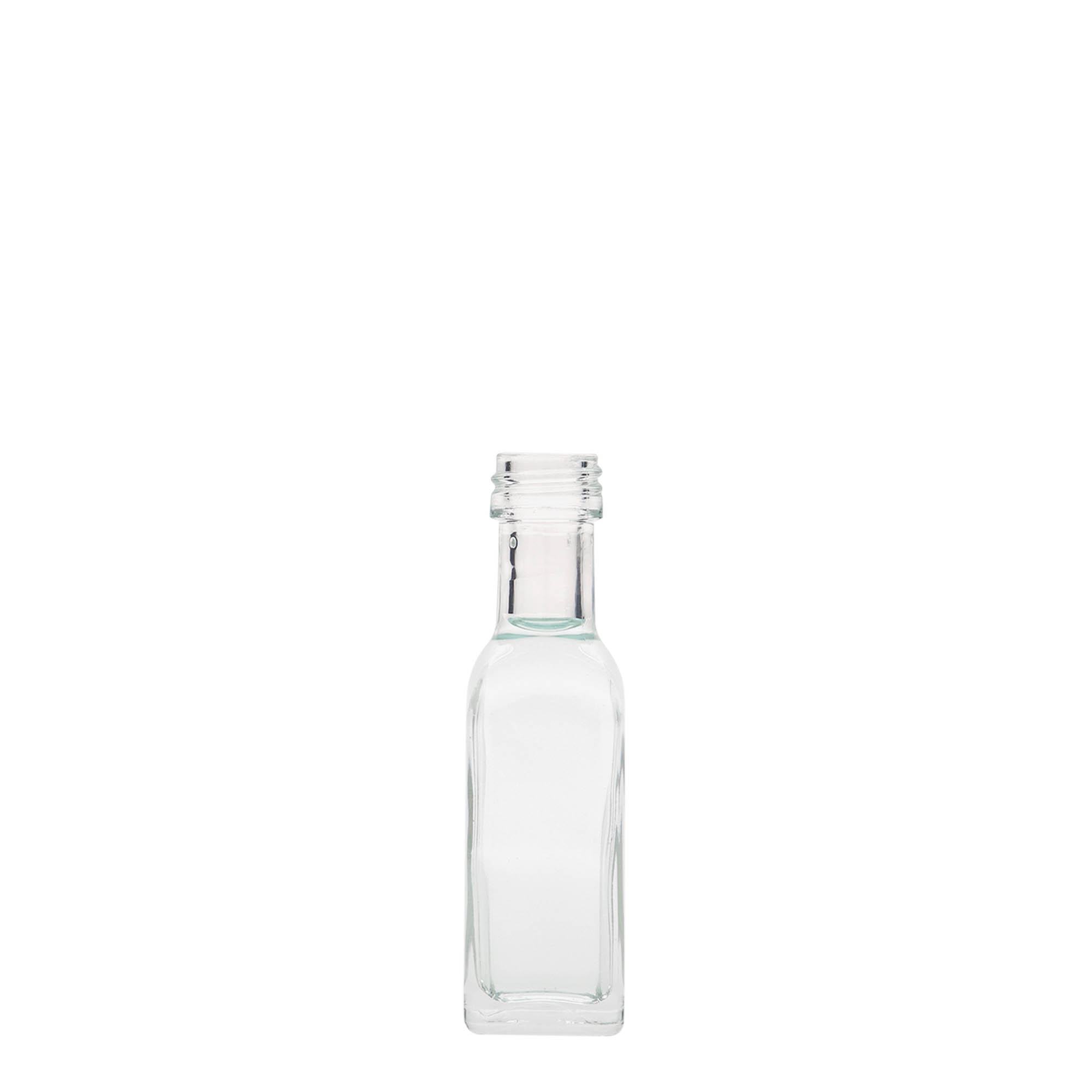 20 ml glasflaska 'Marasca', fyrkantig, mynning: PP 18 20 ml glasflaska 'Marasca', fyrkantig, mynning: PP 18