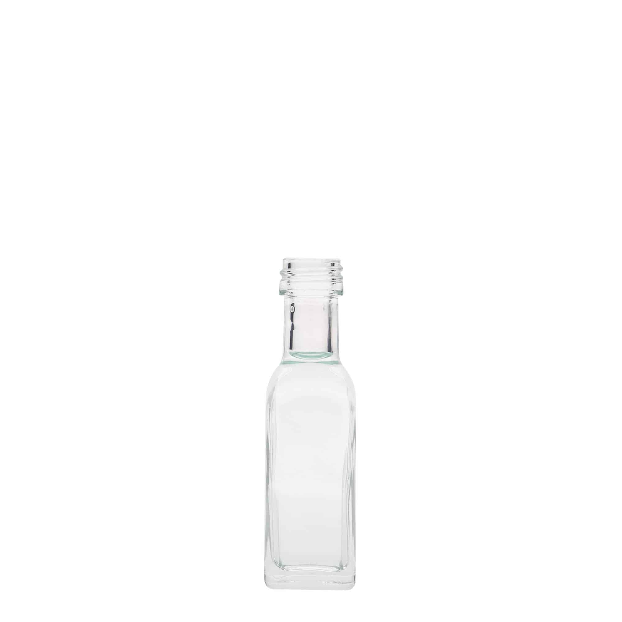 20 ml glasflaska 'Marasca', fyrkantig, mynning: PP 18 20 ml glasflaska 'Marasca', fyrkantig, mynning: PP 18