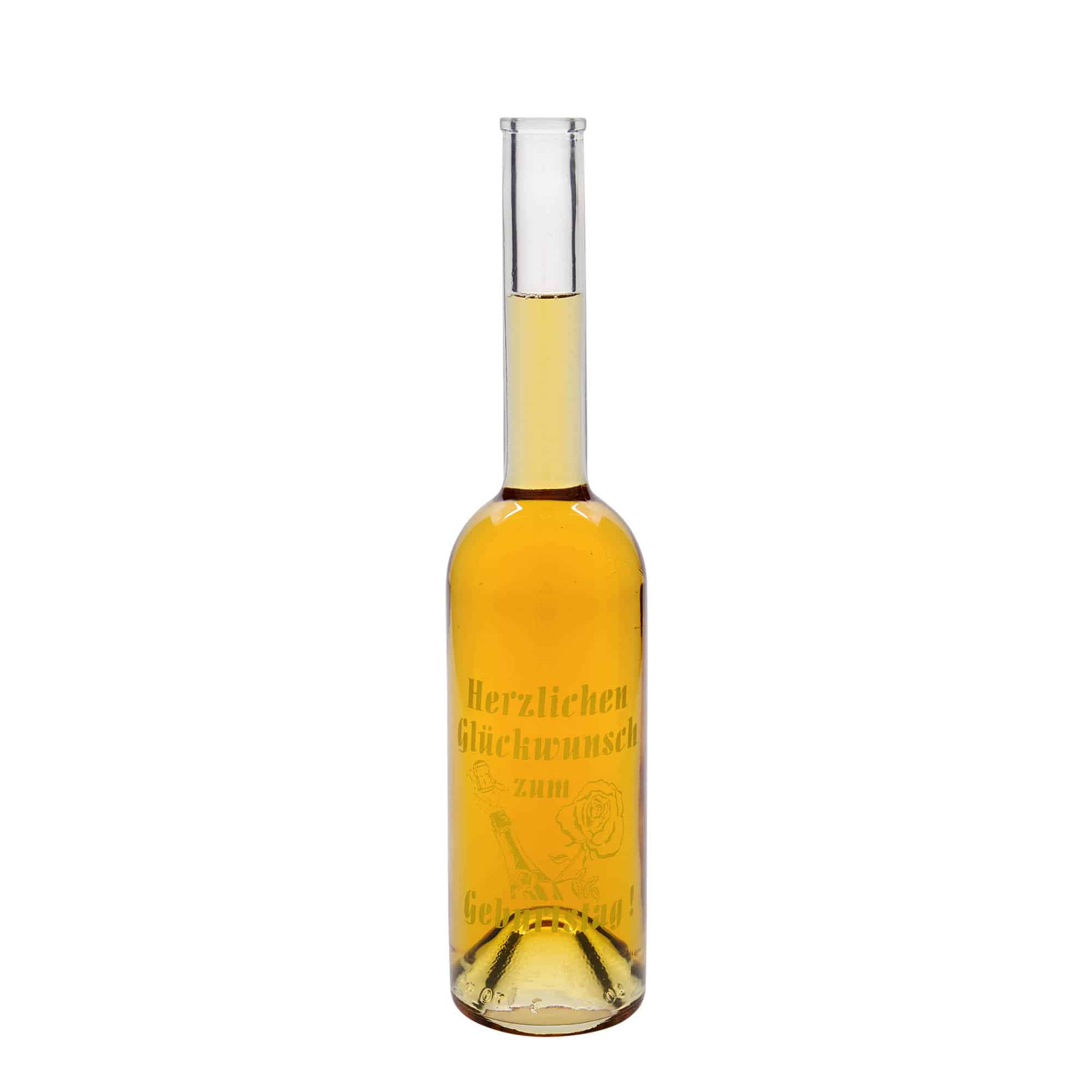 500 ml glasflaska 'Opera', motiv: Födelsedagsflaska, mynning: kork
