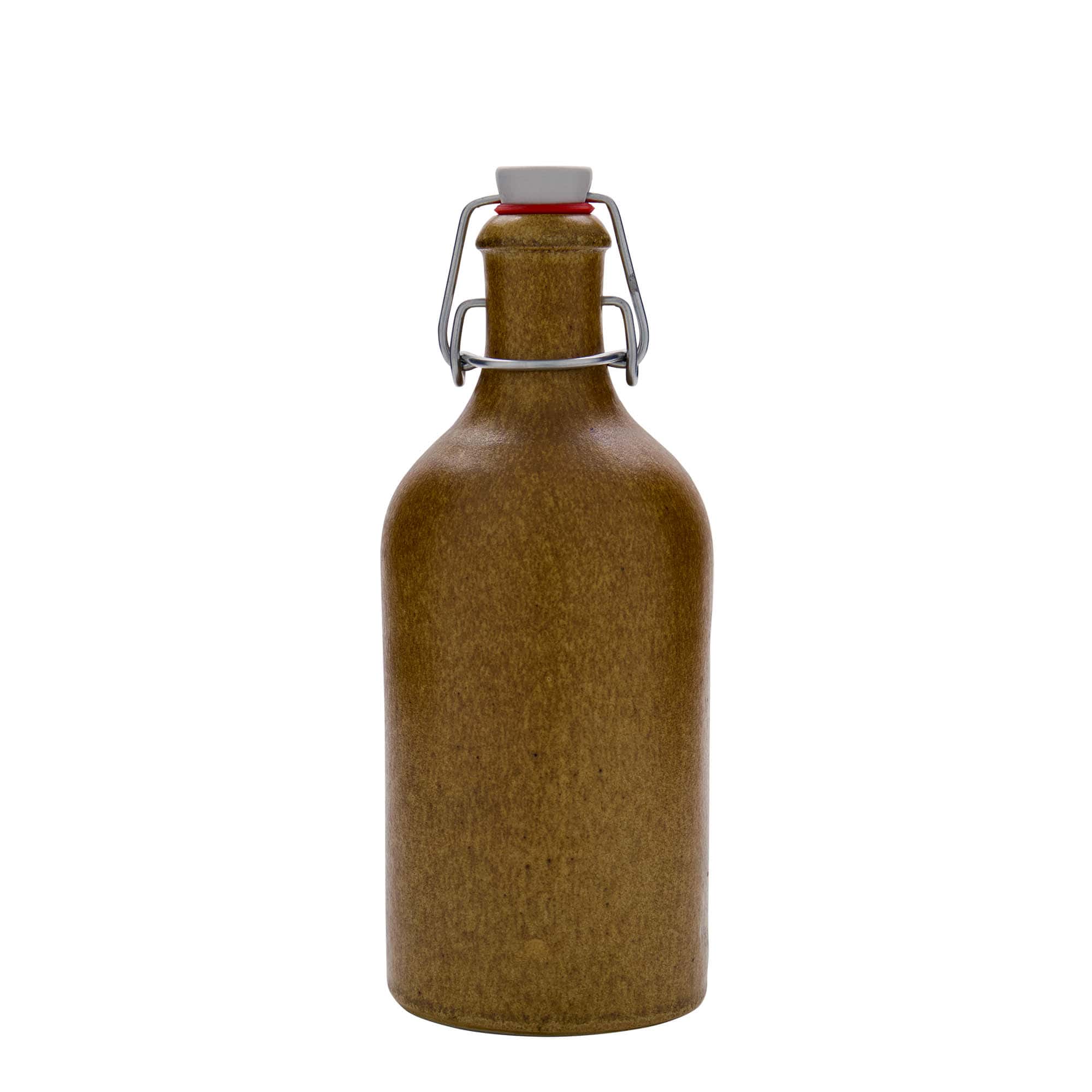 500 ml tonkrus, stengods, brun-kristall, mynning: bygelstängning