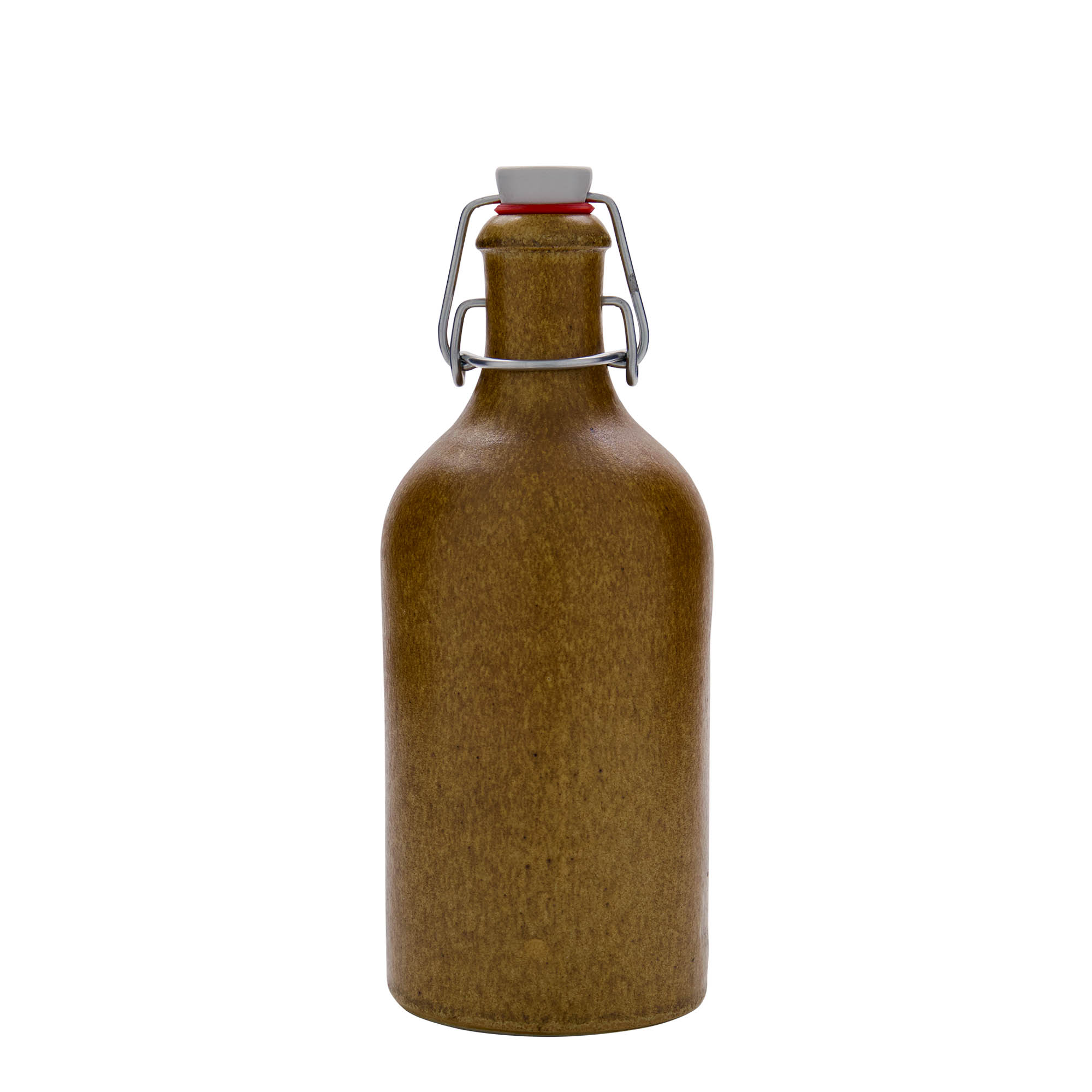 500 ml tonkrus, stengods, brun-kristall, mynning: bygelstängning