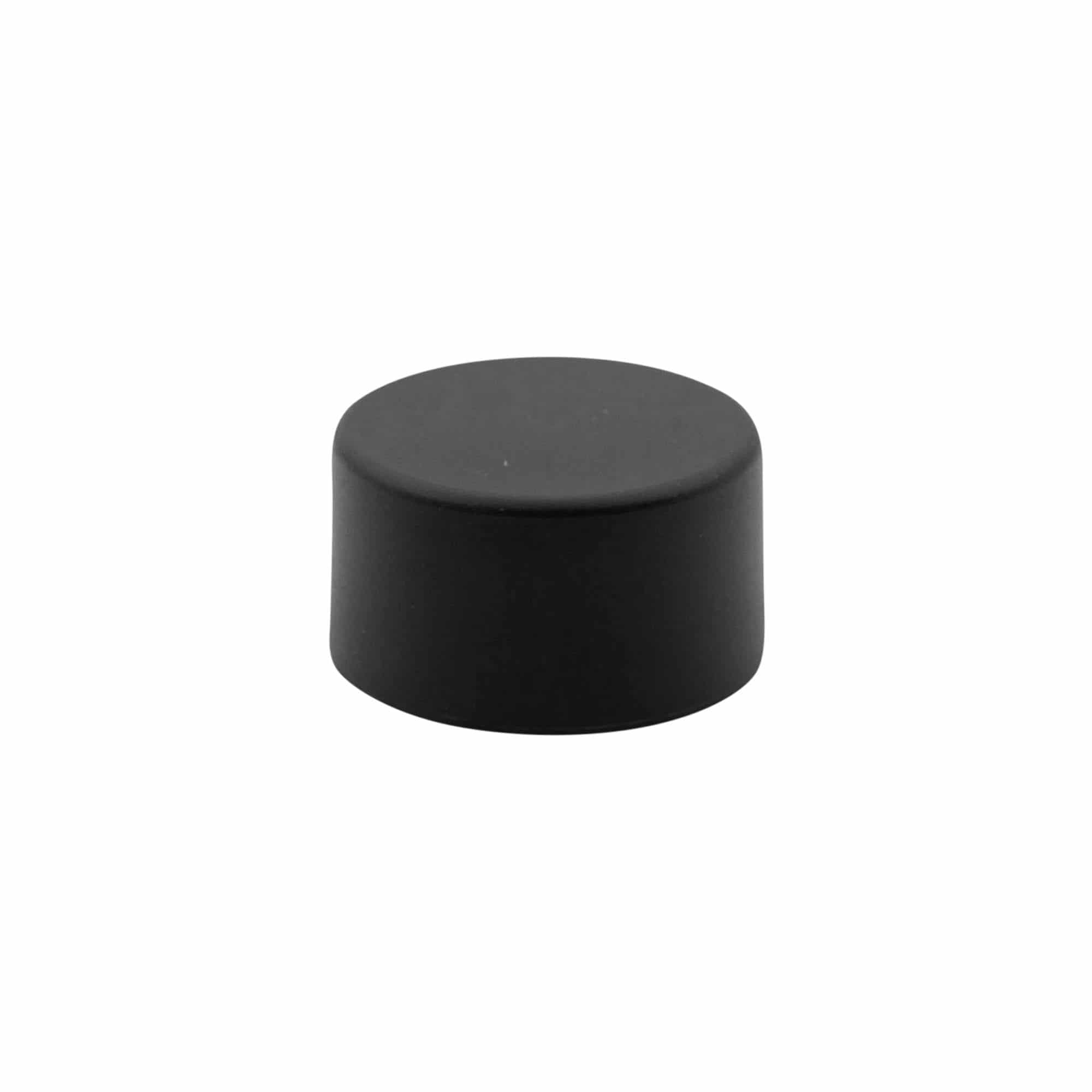 Skruvkapsel, metall-plast, svart, för mynning: PP 31,5
