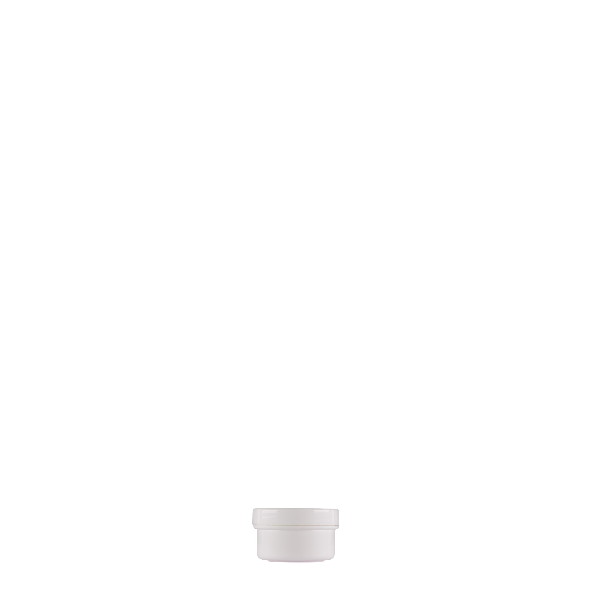 6 ml plastburk 'White Line', PP, vit, öppning: skruvlock