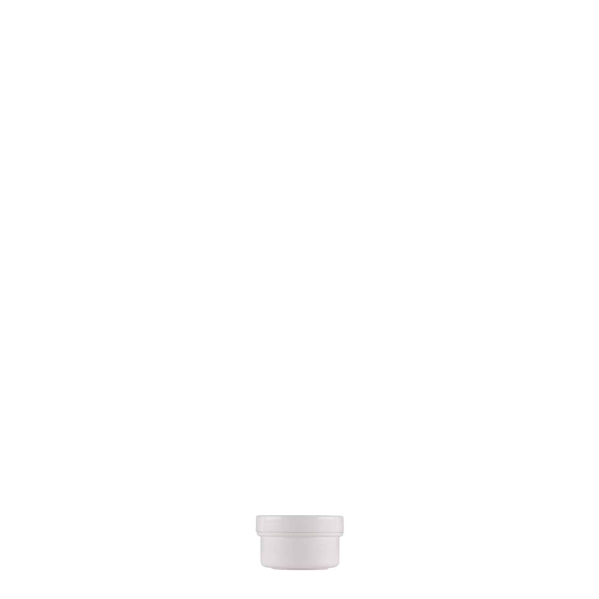 6 ml plastburk 'White Line', PP, vit, öppning: skruvlock