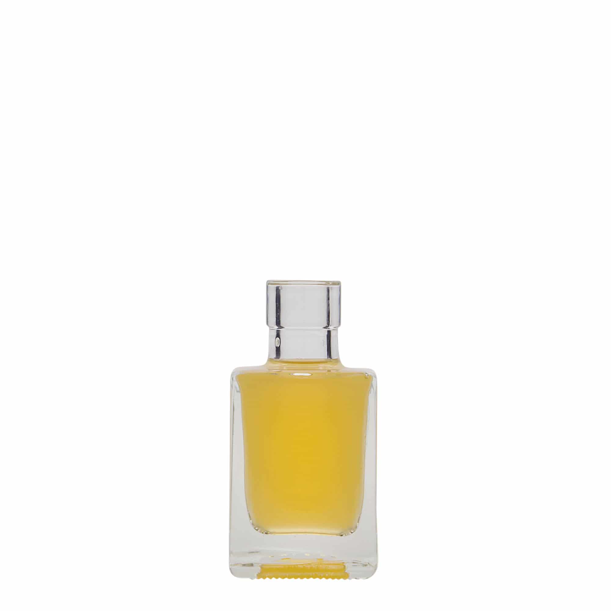 50 ml glasflaska 'Cube', fyrkantig, öppning: kork
