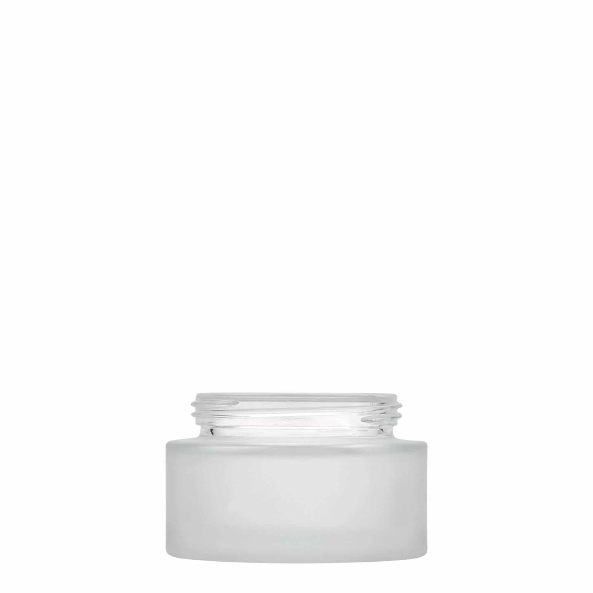 50 ml burk 'Platin Edition', glas, frostad, mynning: skruvkapsel