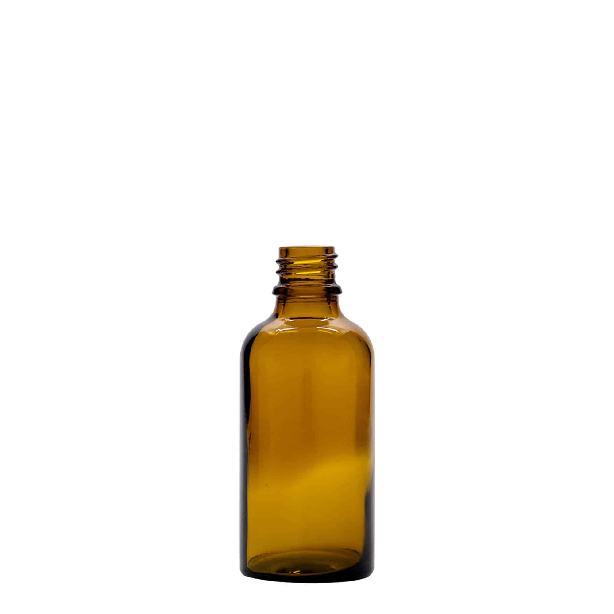 50 ml pipettflaska medicin, glas, brun-röd, öppning: DIN 18