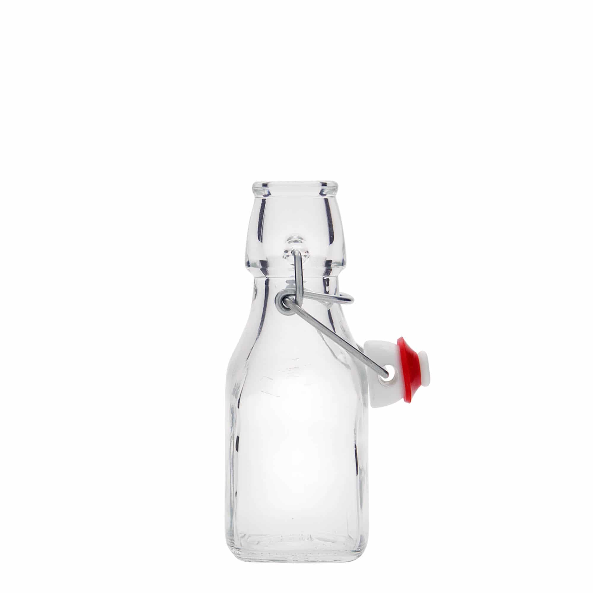 125 ml glasflaska 'Swing', kvadratisk, öppning: bygelstängning