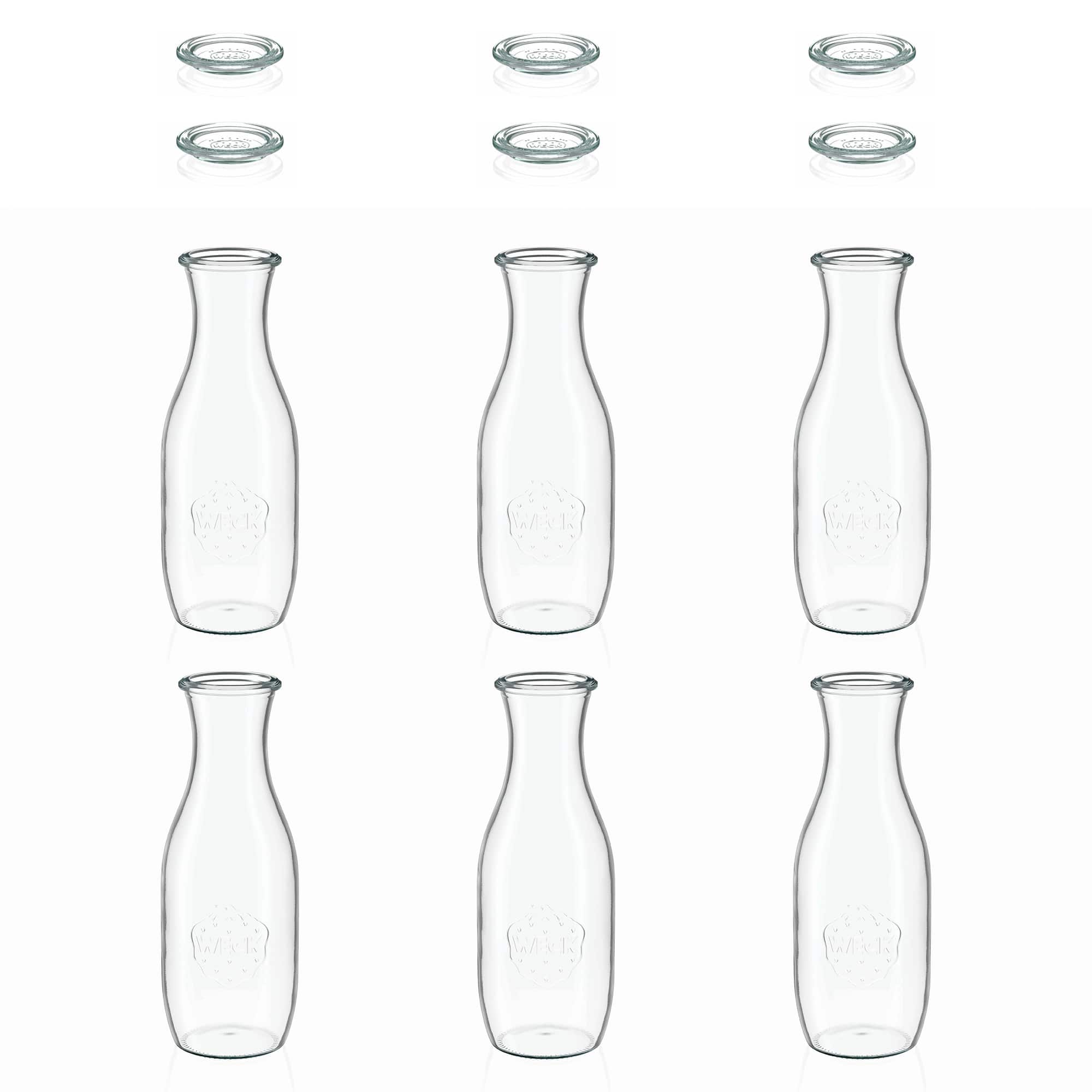 6x 1000 ml WECK-juiceflaska med glaslock RR 60