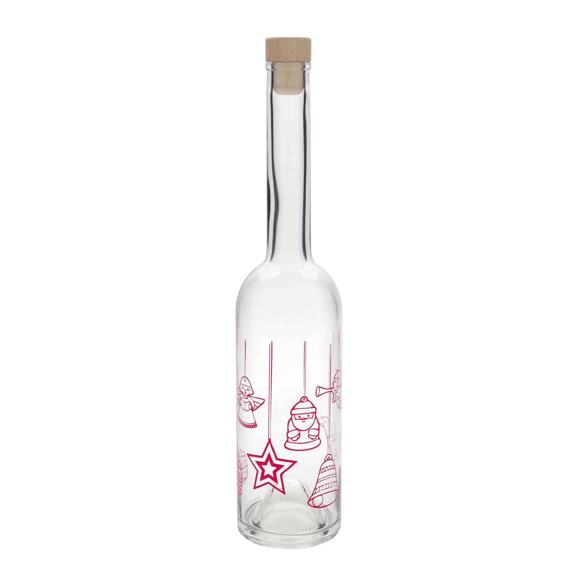 500 ml glasflaska 'Opera', motiv: stjärnor, mynning: kork