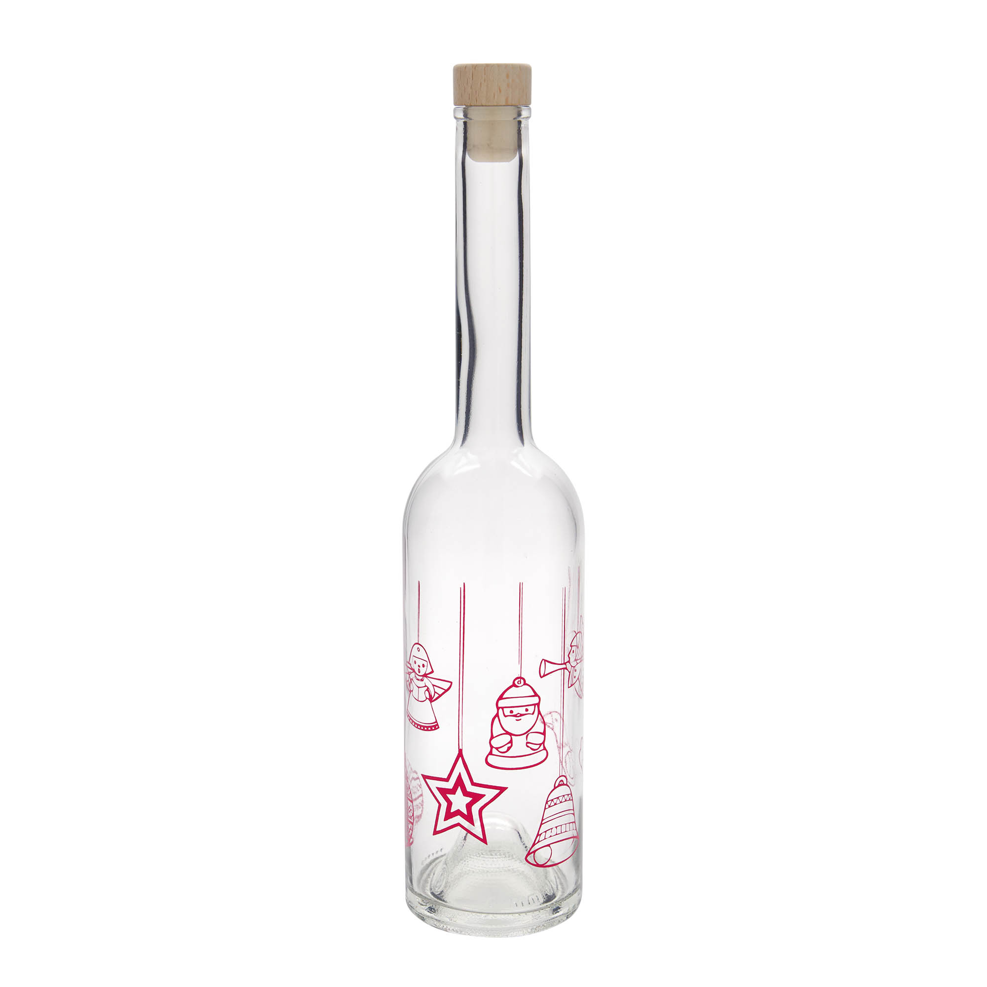 500 ml glasflaska 'Opera', motiv: stjärnor, mynning: kork