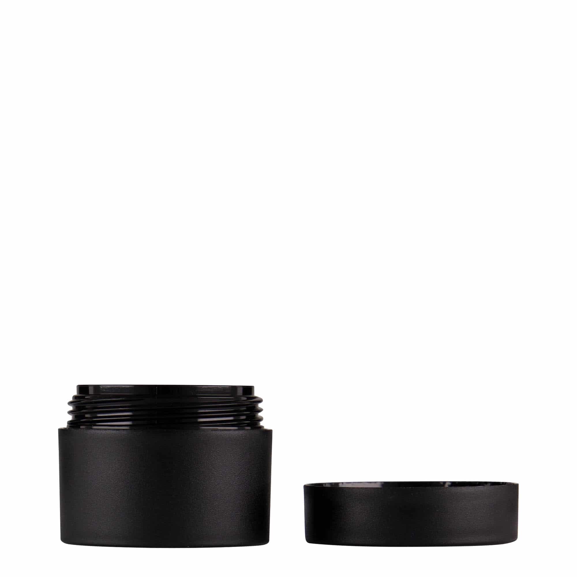 15 ml plastburk 'Antonella', PP, svart, mynning: skruvkapsel