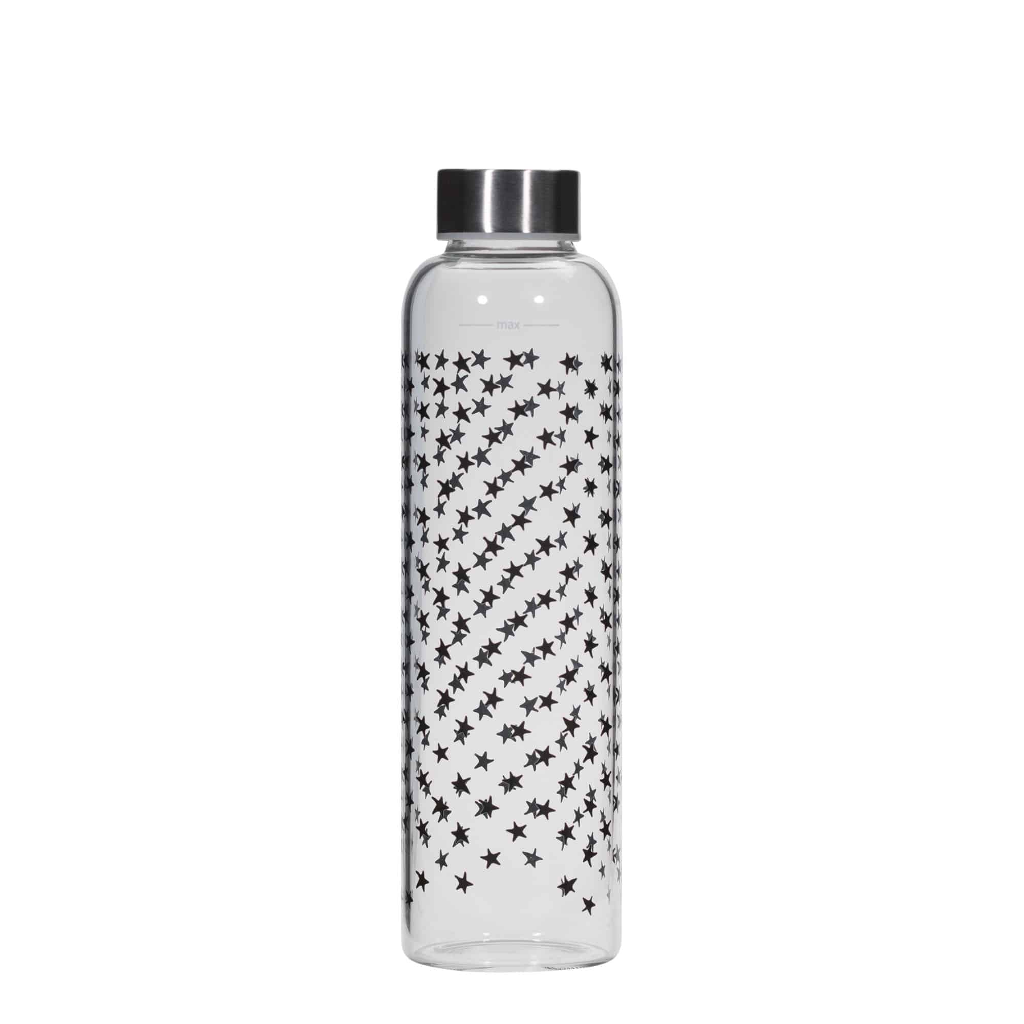 500 ml dricksflaska 'Perseus', motiv: svarta stjärnor, mynning: skruvkapsel