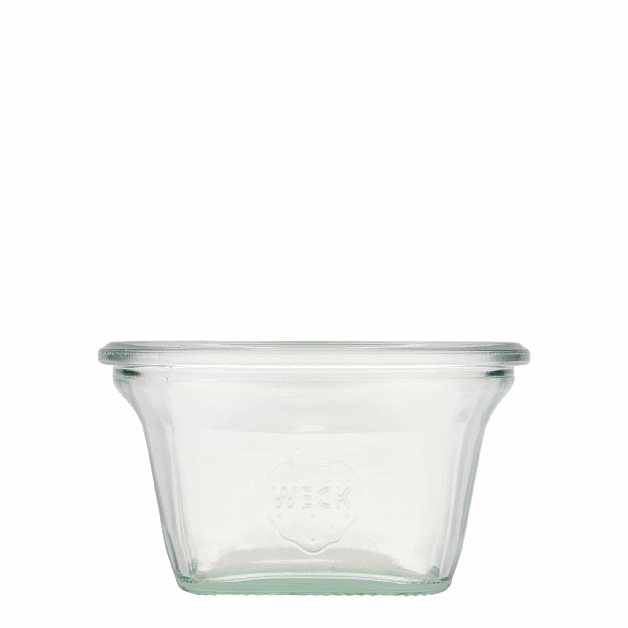 290 ml WECK-quadroglas, kvadratisk, plast, mynning: rund kant