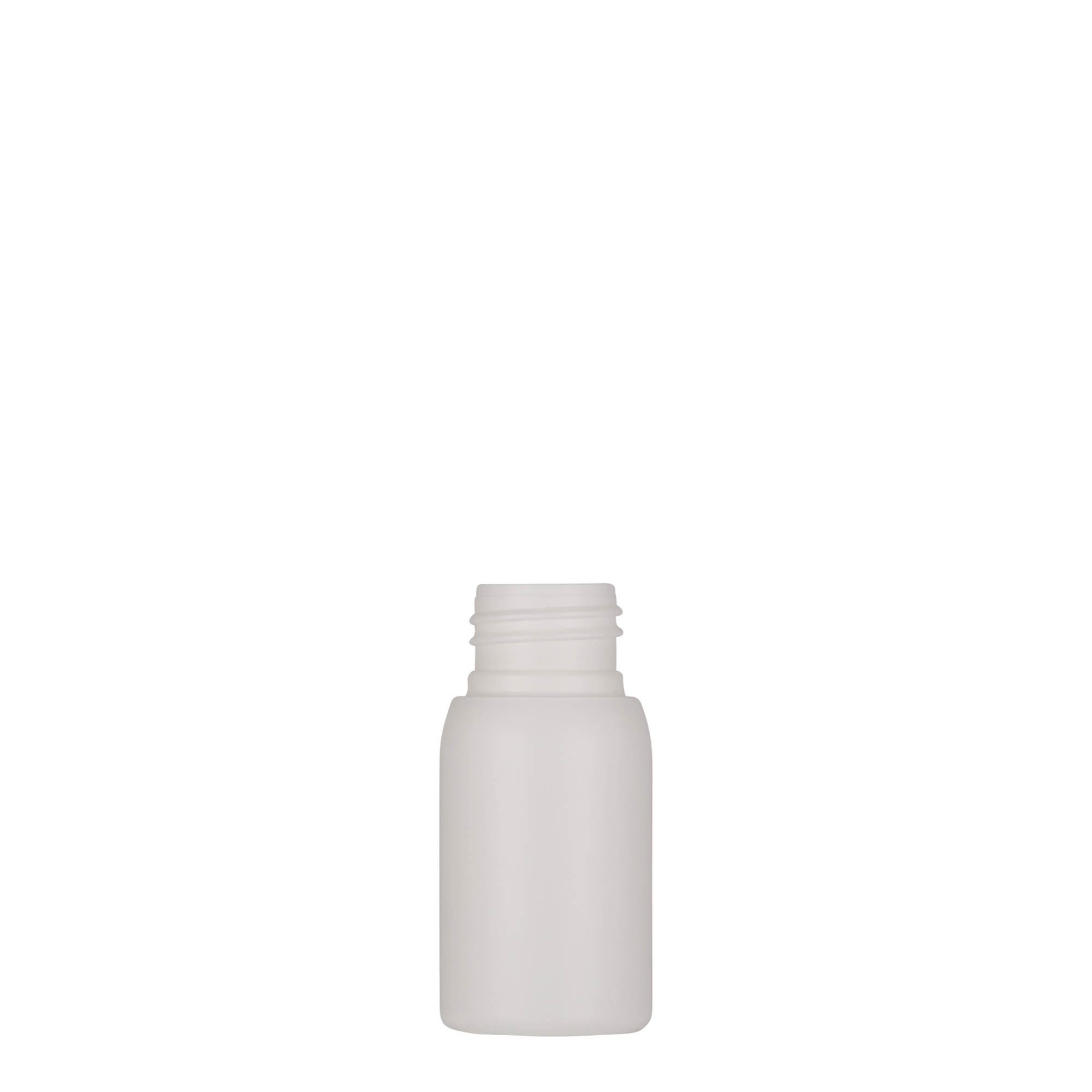30 ml plastflaska 'Tuffy', HDPE, vit, mynning: 24/410