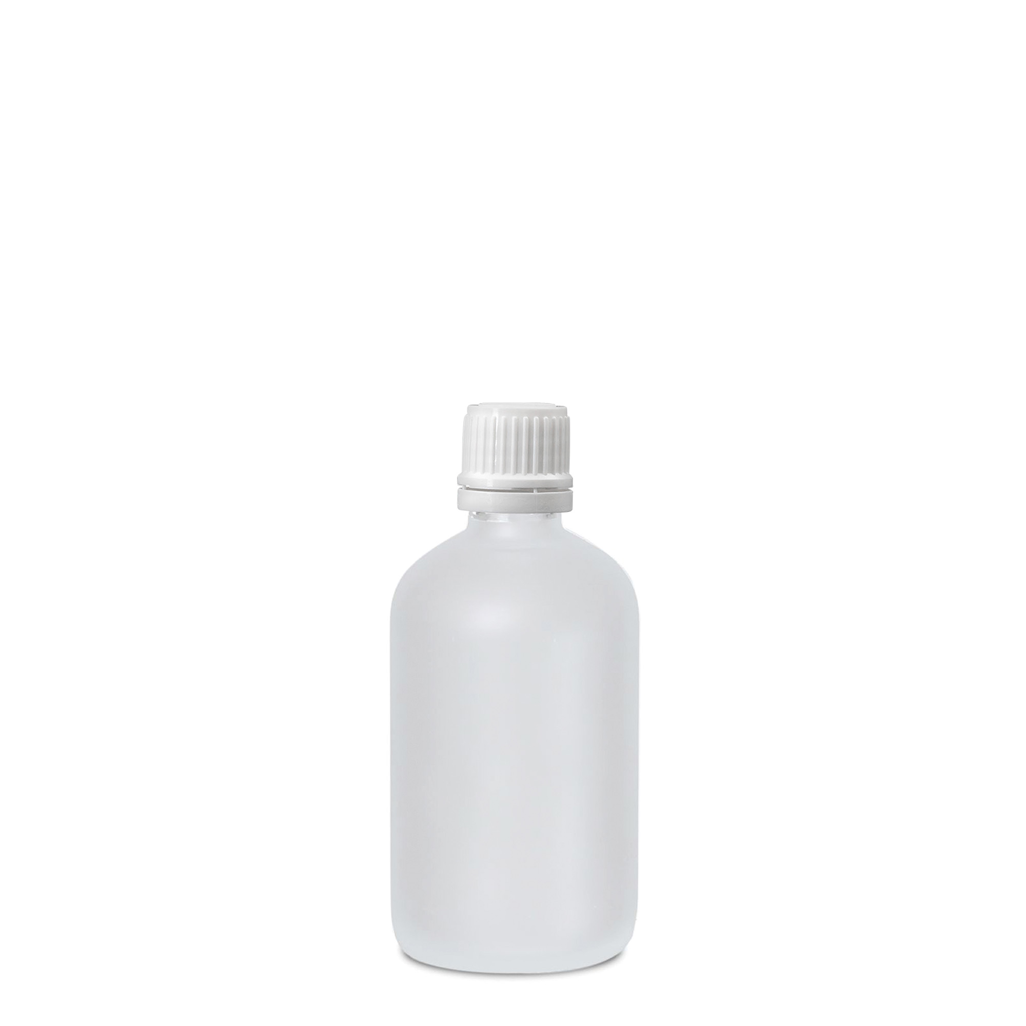 100 ml medicinflaska, glas, frostad, mynning: DIN 18