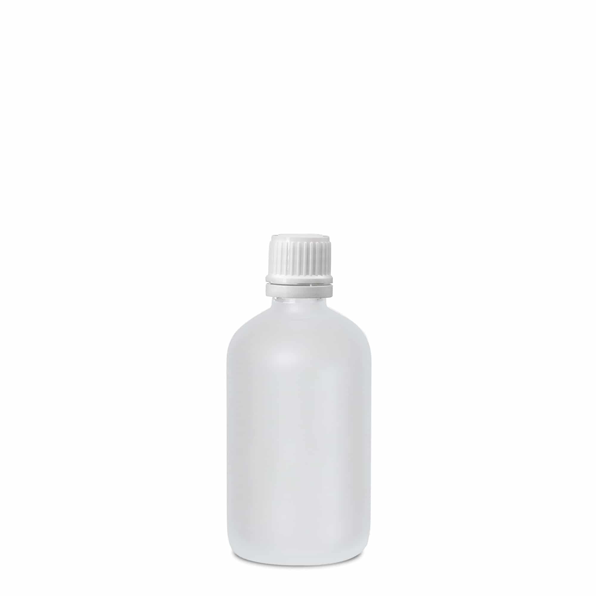 100 ml medicinflaska, glas, frostad, mynning: DIN 18
