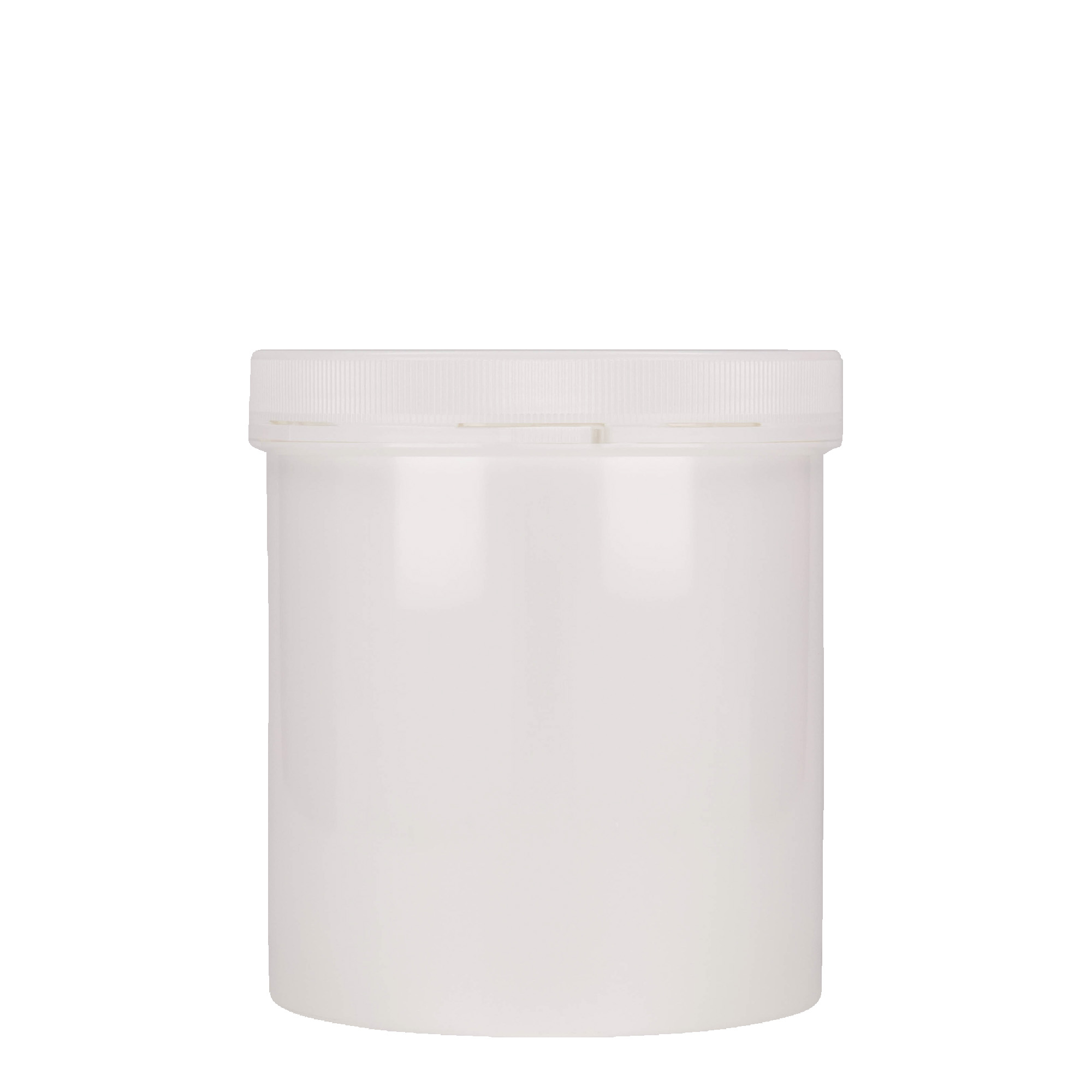 1.000 ml plastburk 'Securilock', PP, vit, öppning: skruvlock