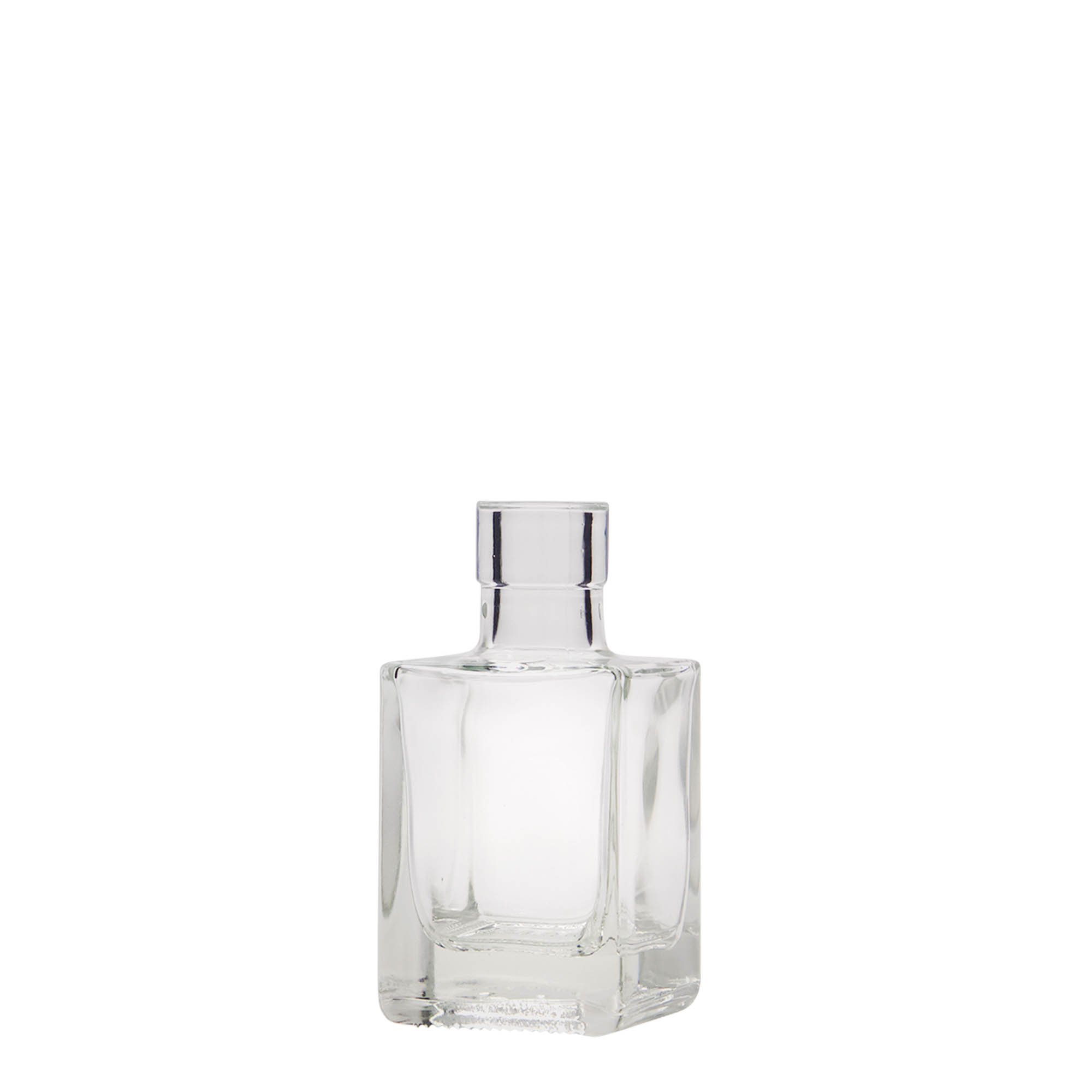 50 ml glasflaska 'Cube', fyrkantig, öppning: kork