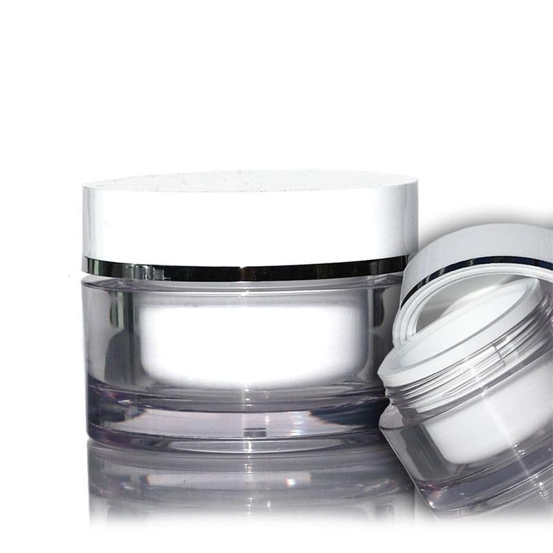 30 ml burk, SAN-plast, vit, mynning: skruvkapsel 30 ml burk, SAN-plast, vit, mynning: skruvkapsel