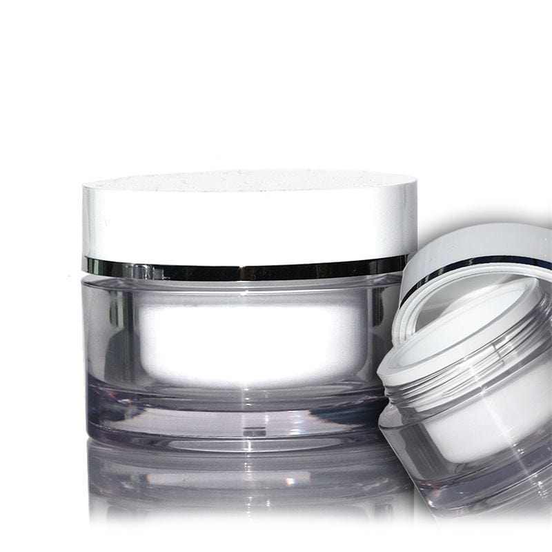 30 ml burk, SAN-plast, vit, öppning: skruvlock